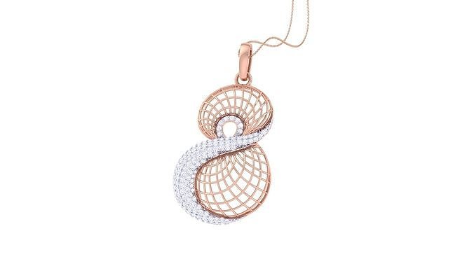 Women Diamond Cocktail Mesh Wire Pendant 3dm renders 3D print model