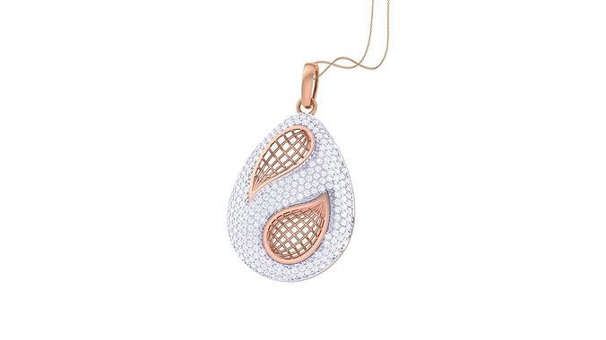 Women  Mesh Diamond Cocktail Pendant 3dm renders 3D print model