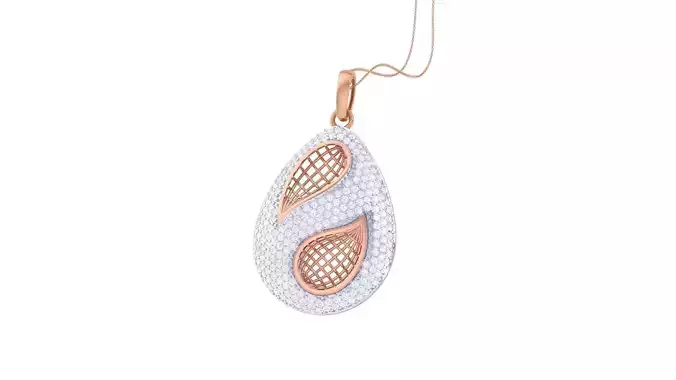 Women  Mesh Diamond Cocktail Pendant 3dm renders