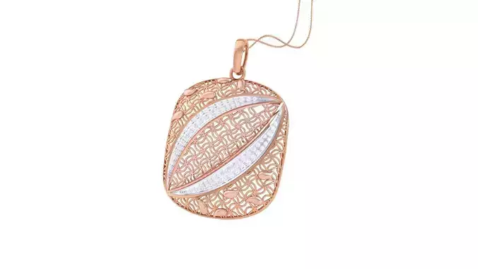 Women Diamond Mesh Wire Cocktail Pendant 3dm renders