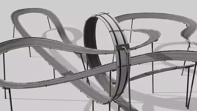 Acrobatic Track Low-poly 3D model Acrobatic Track Low-poly 3D model