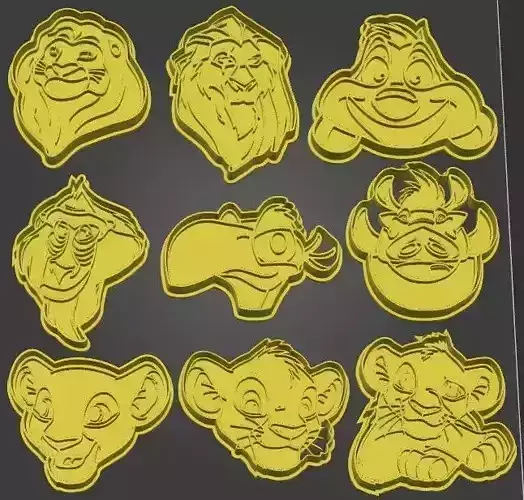The lion king cookie cutters 3D print model