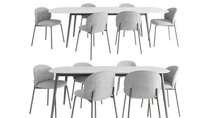 Kingston dining table and Princeton chair 3D model