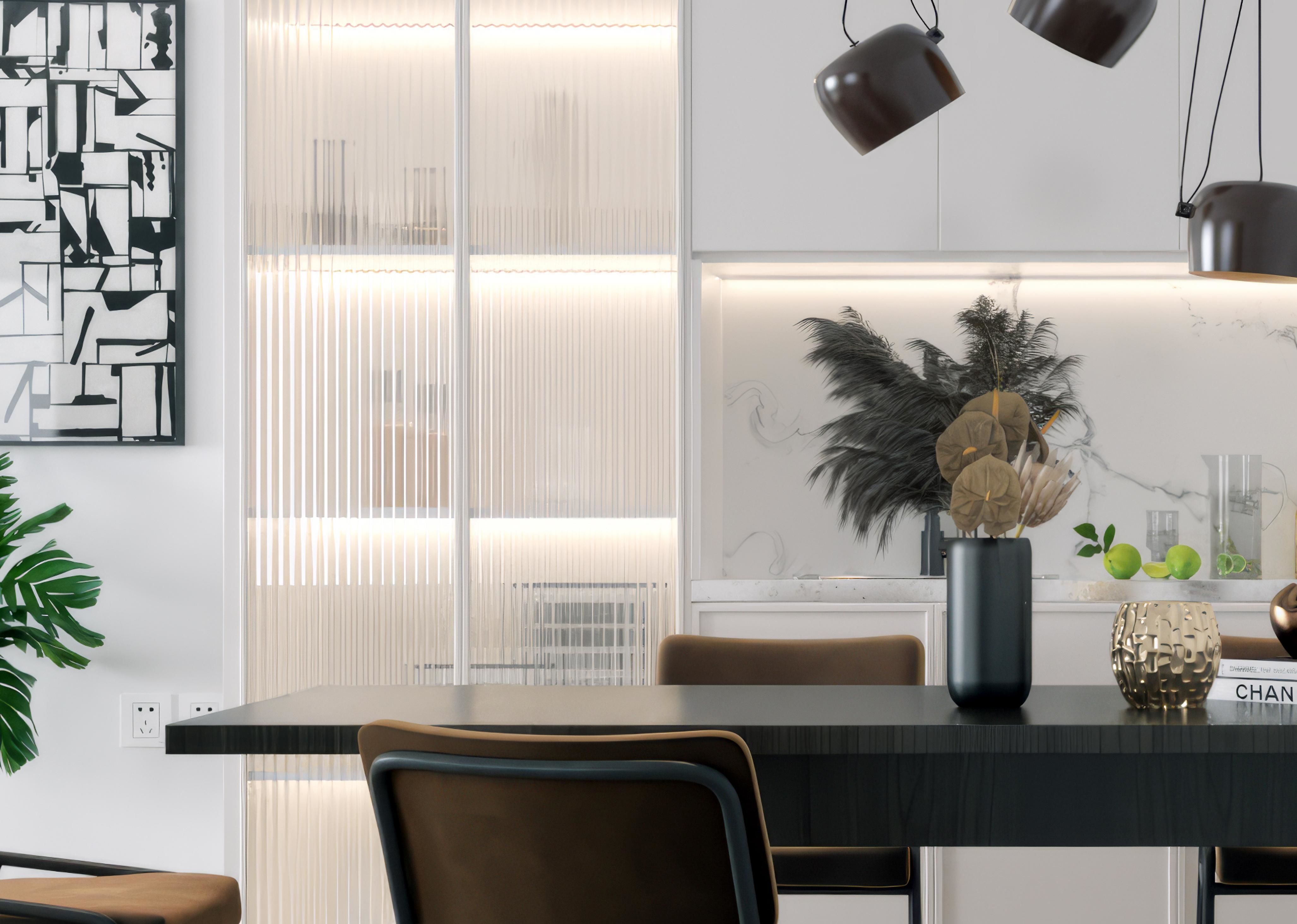 table and combination Modern chair 3D model_4