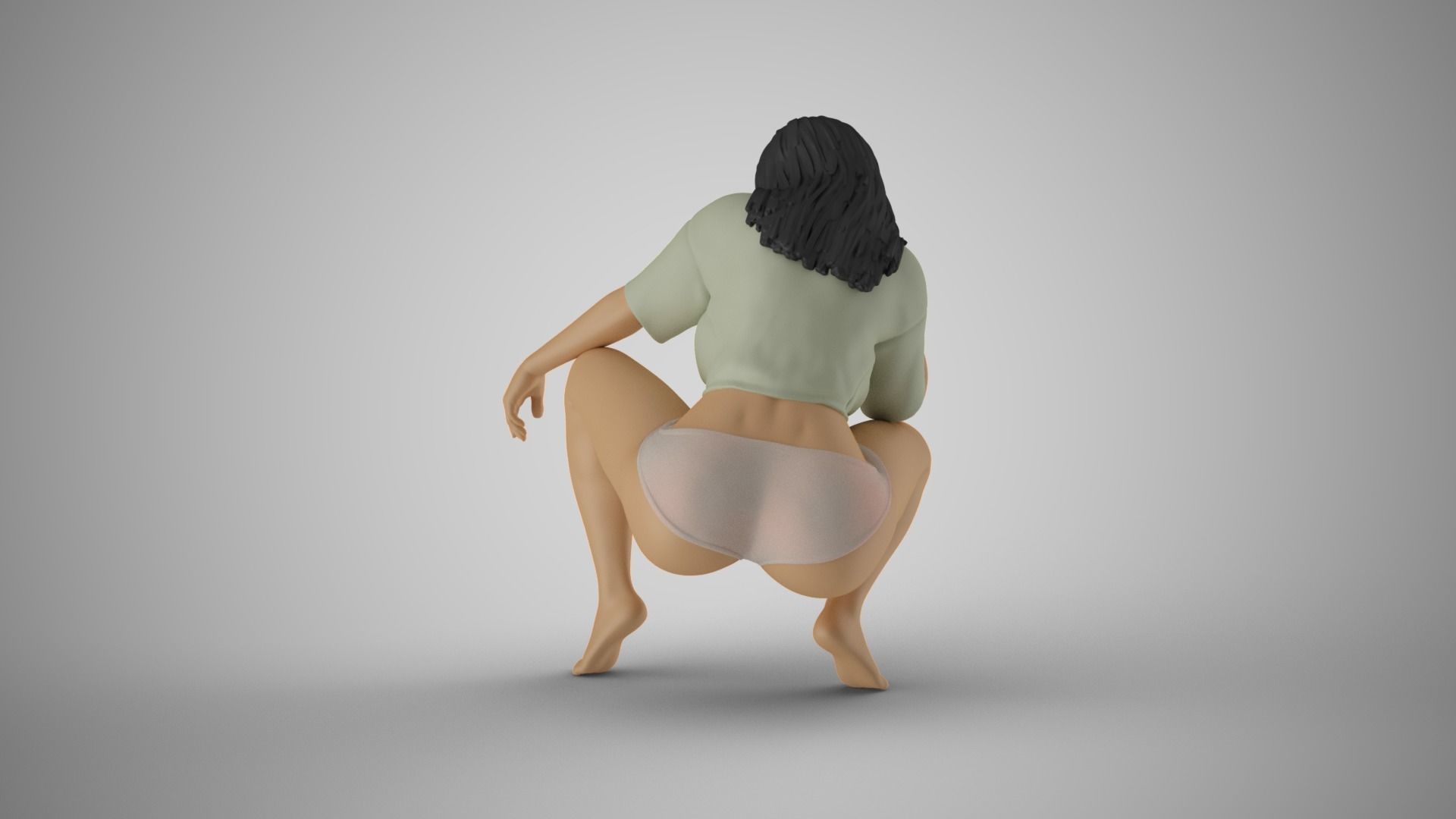 Thoughtful Teasing Girl 3D print model_7