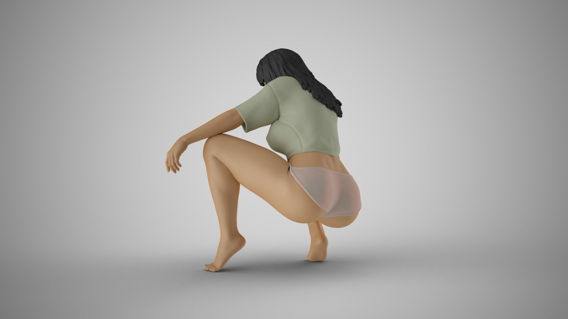 Thoughtful Teasing Girl 3D print model_8