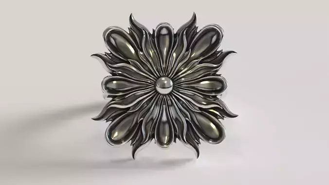 Leaf Patterns Sheet flower Engagement  Ring  2  3D print model
