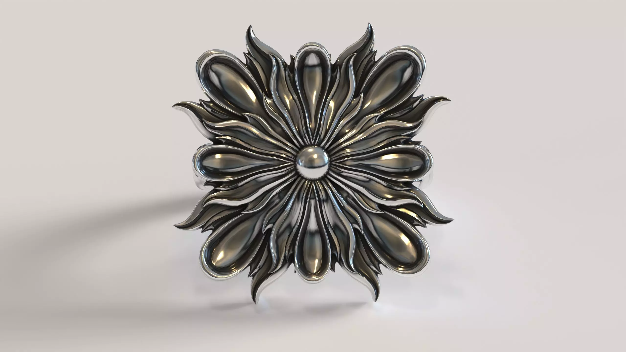 Leaf Patterns Sheet flower Engagement Ring 2 3D print model_0