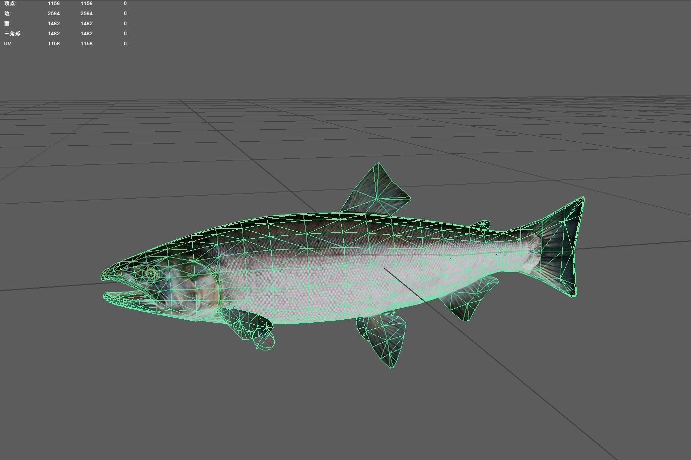 Salmon Low-poly 3D model_2