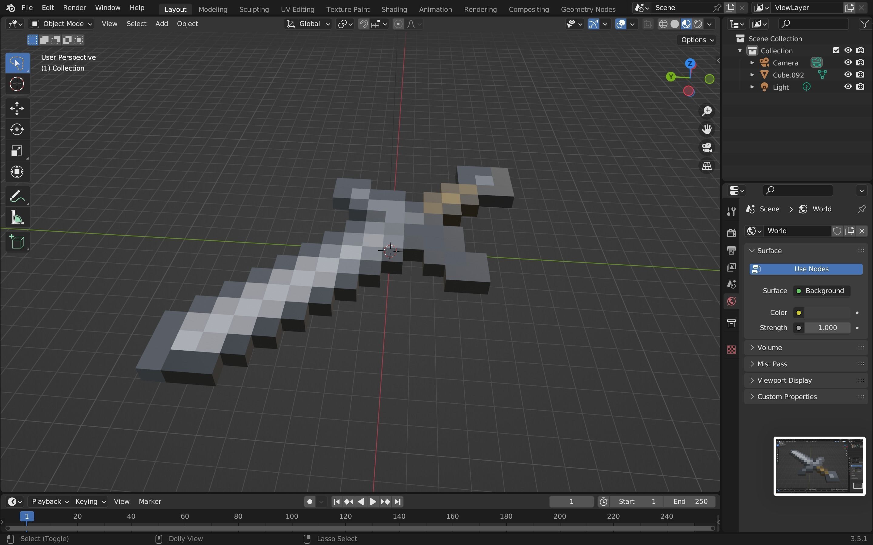 Minecraft stone sword Free low-poly 3D model_15