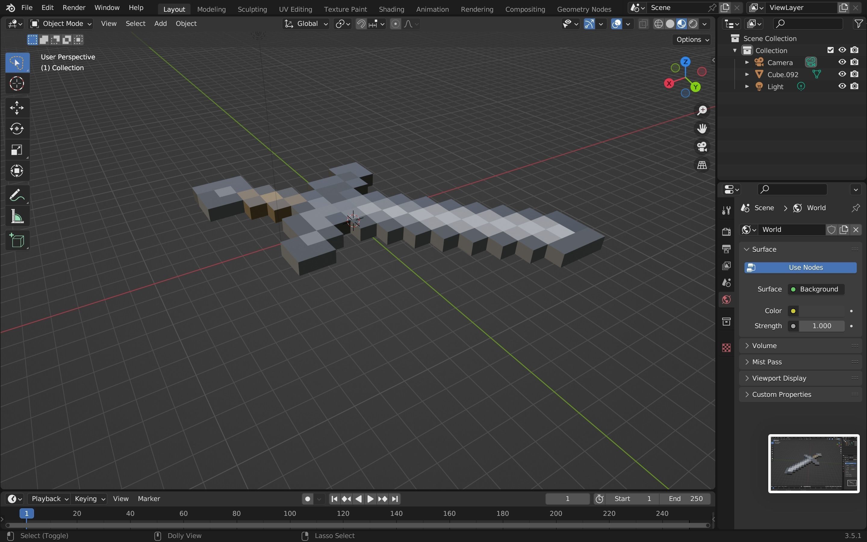 Minecraft stone sword Free low-poly 3D model_16