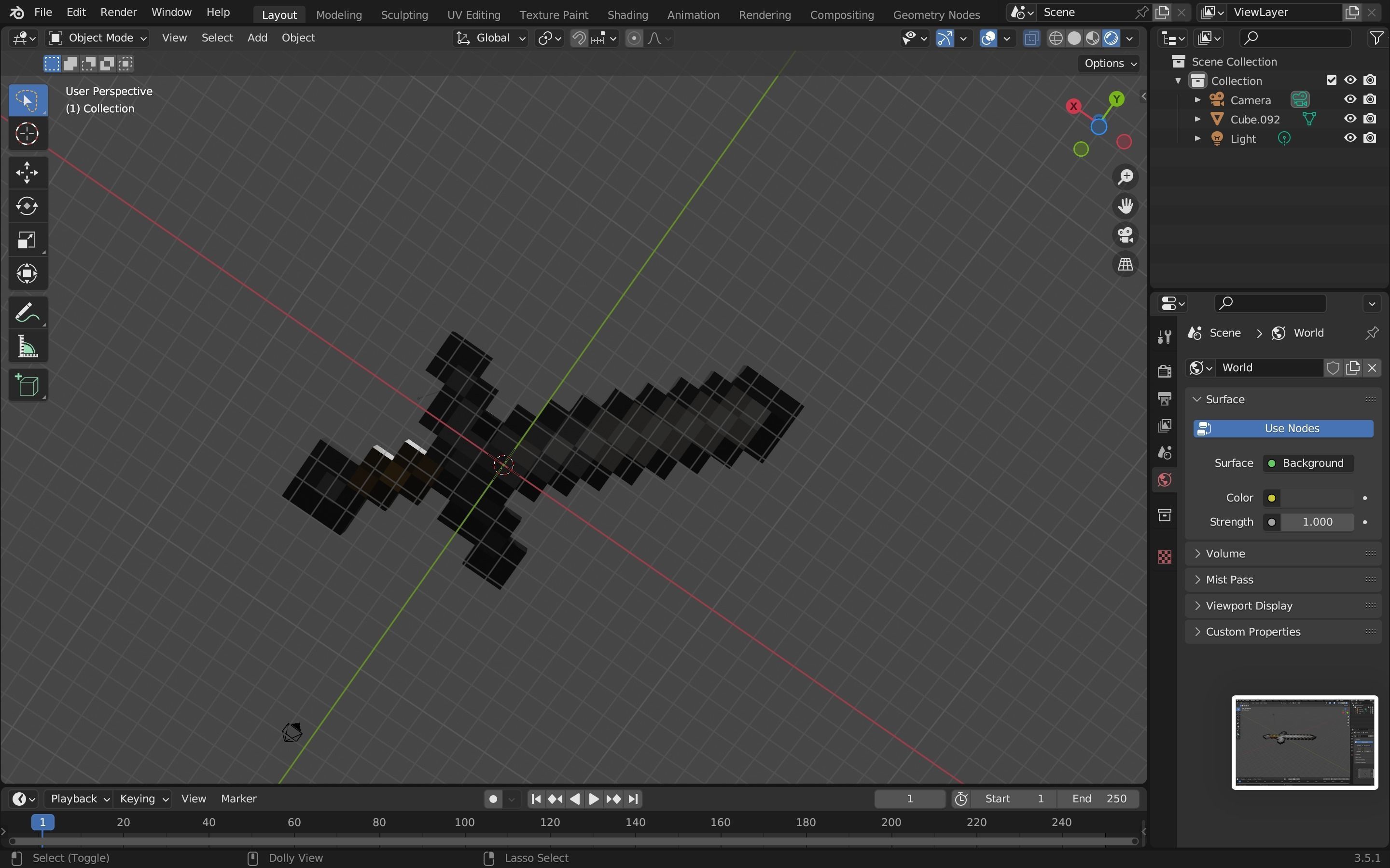 Minecraft stone sword Free low-poly 3D model_5
