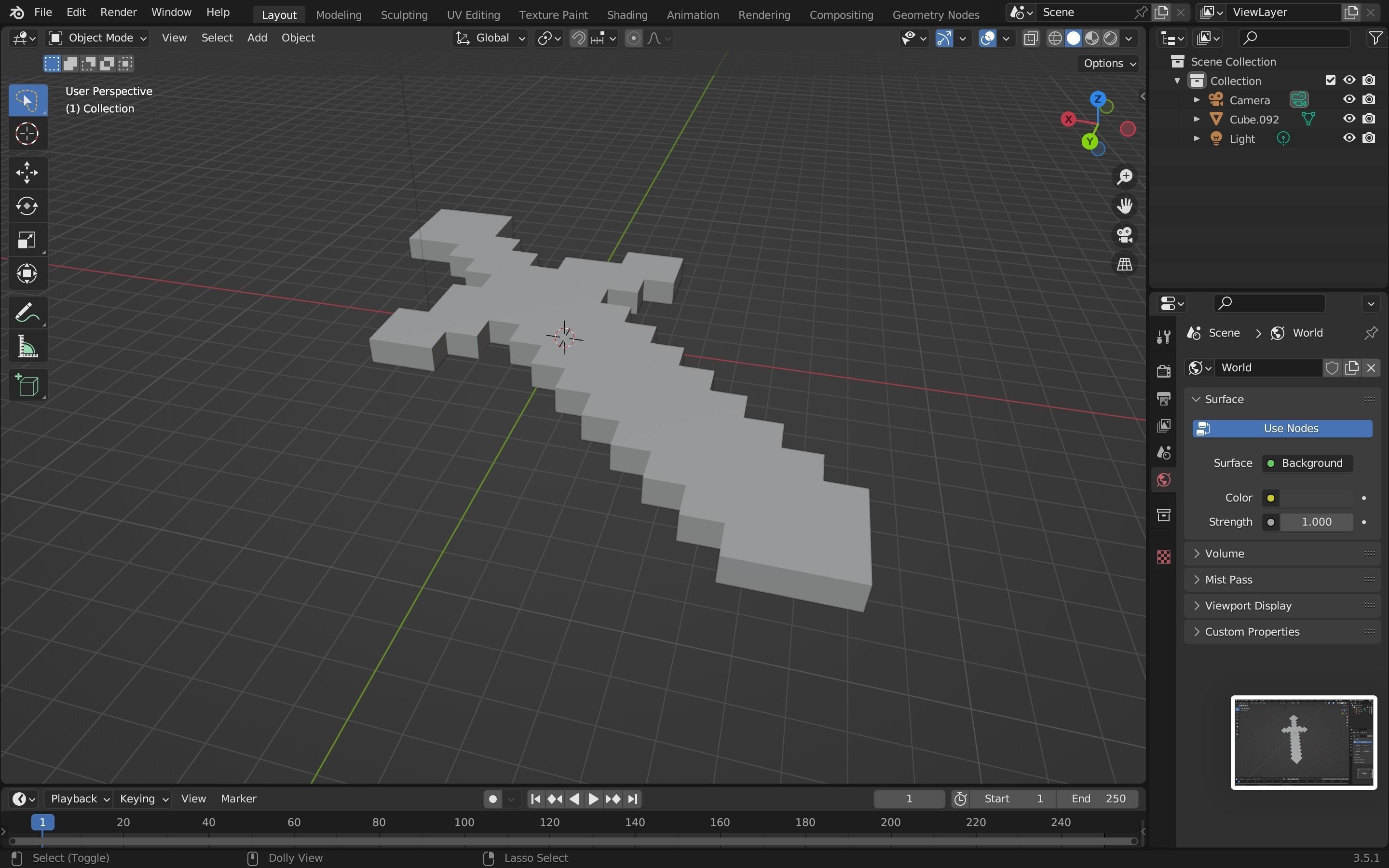 Minecraft stone sword Free low-poly 3D model_10
