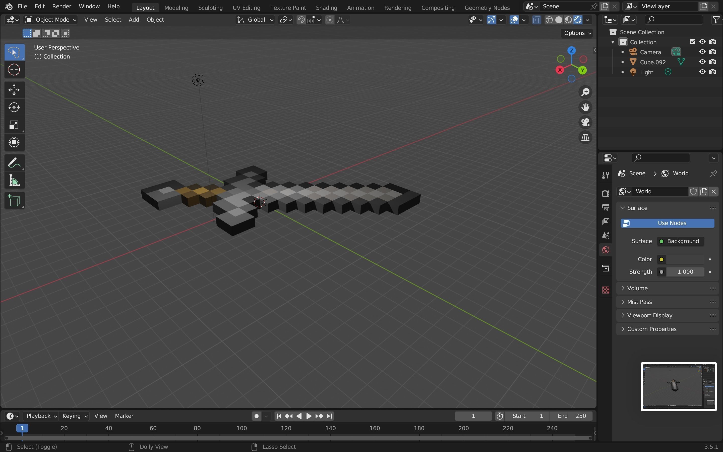 Minecraft stone sword Free low-poly 3D model_4