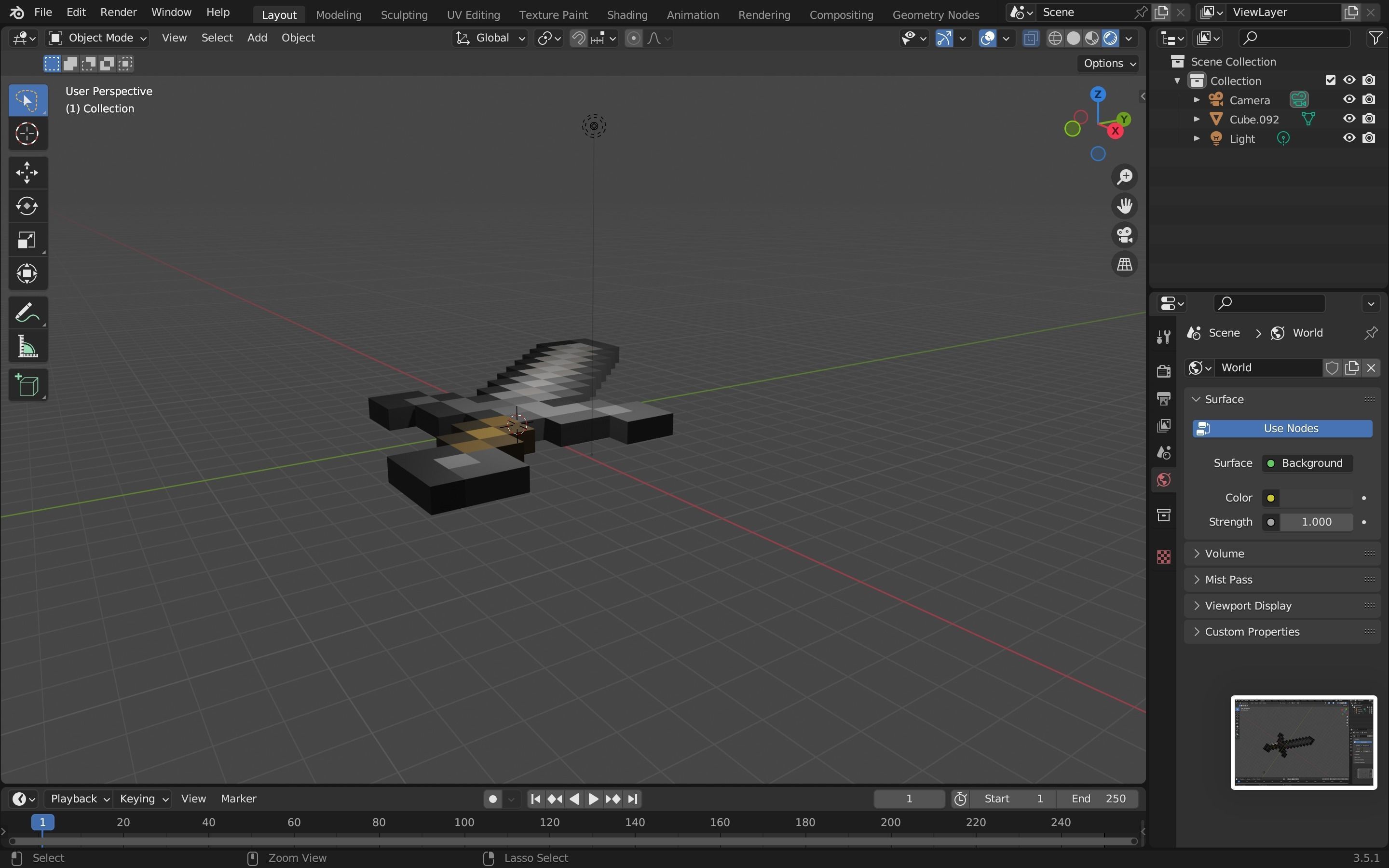Minecraft stone sword Free low-poly 3D model_6