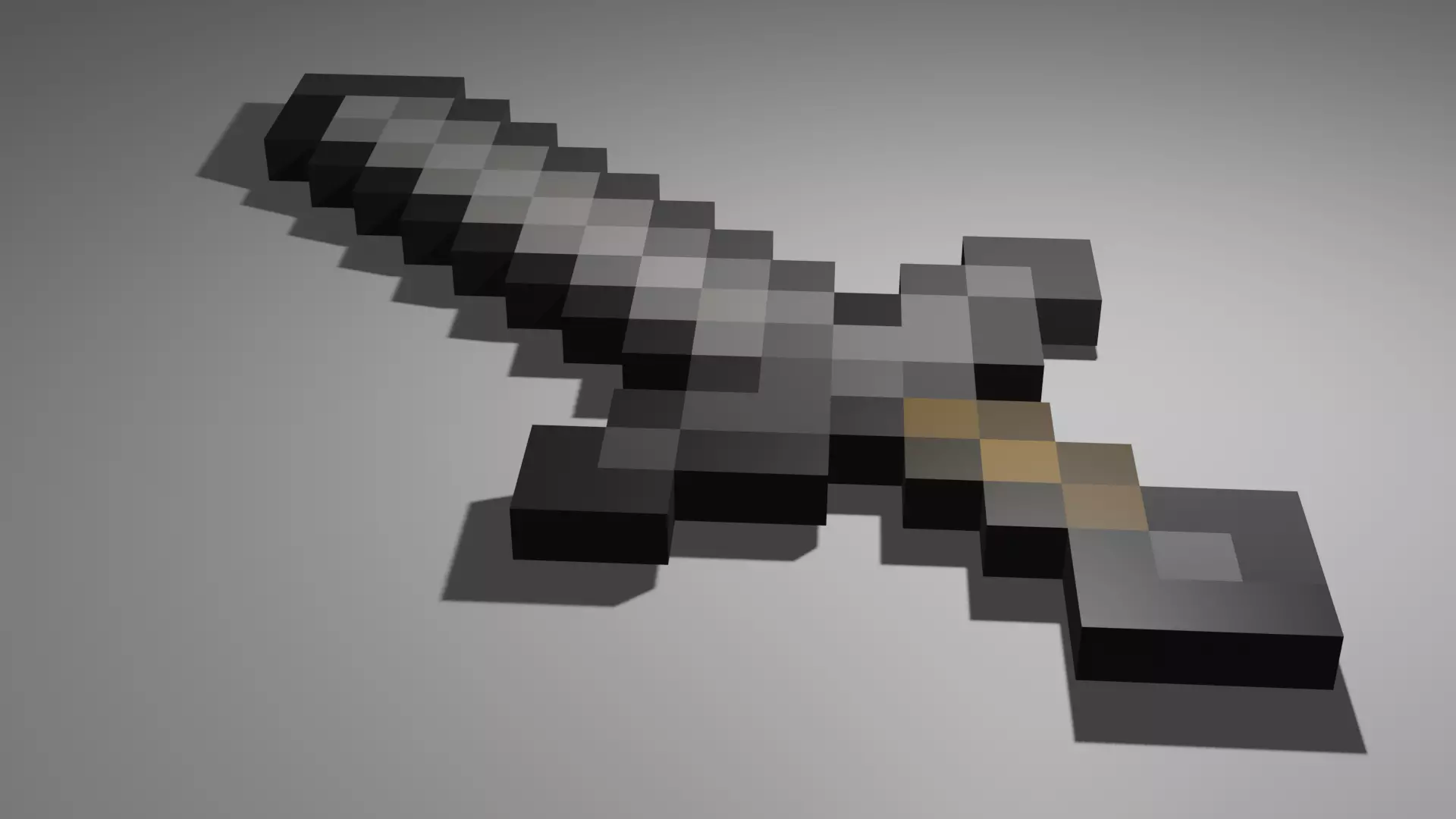 Minecraft stone sword Free low-poly 3D model_0
