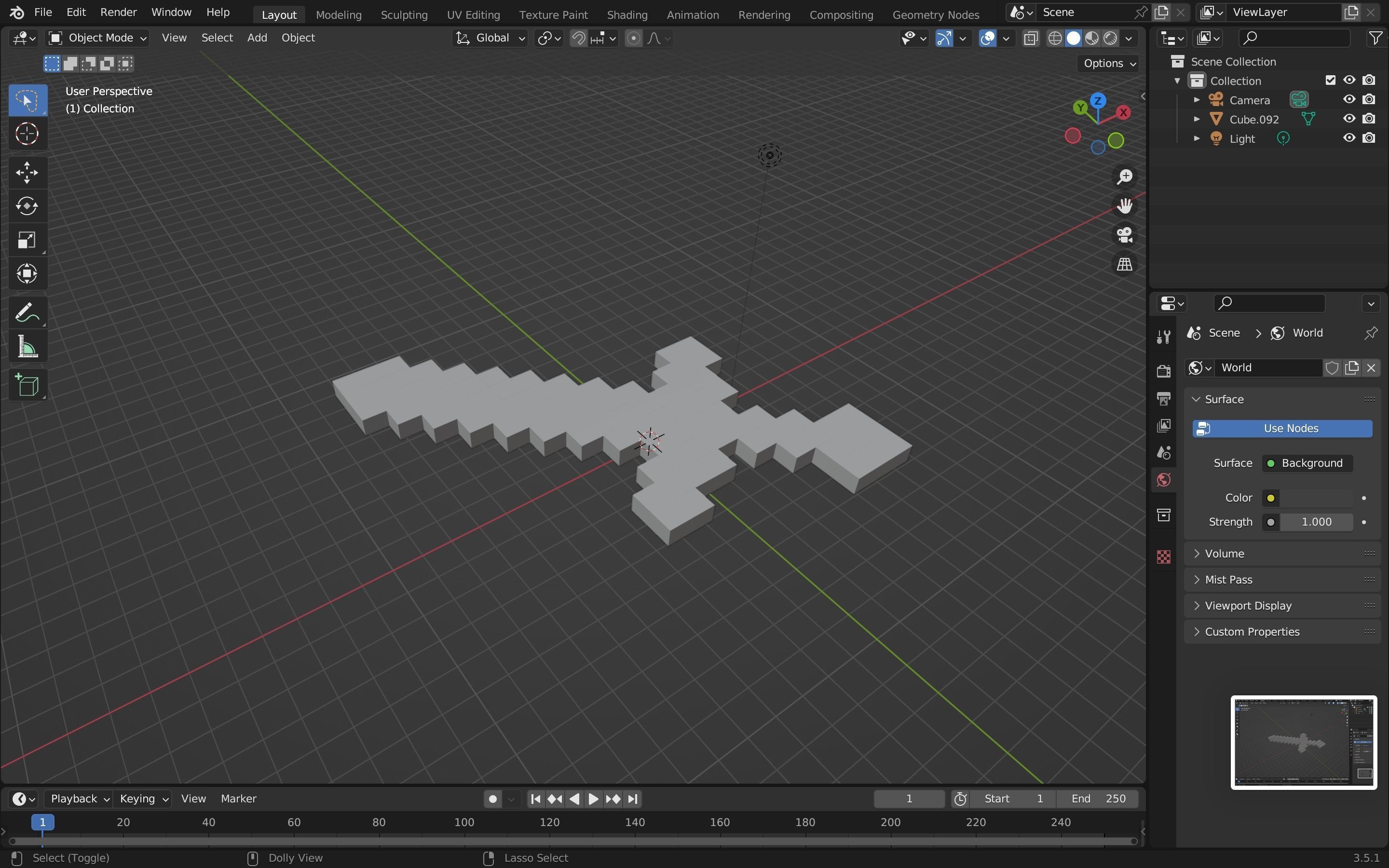 Minecraft stone sword Free low-poly 3D model_8