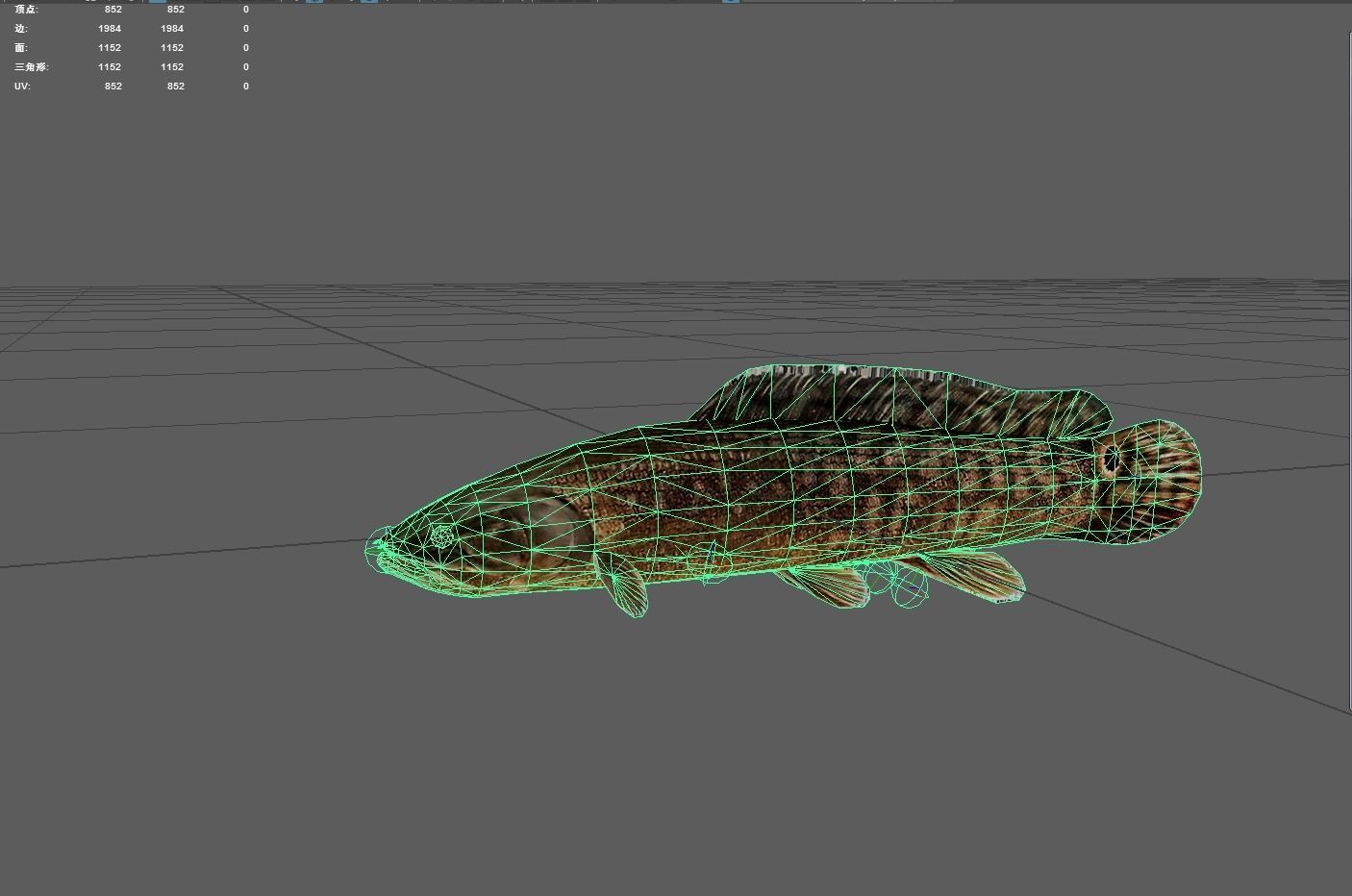 Bowfin Low-poly 3D model_2