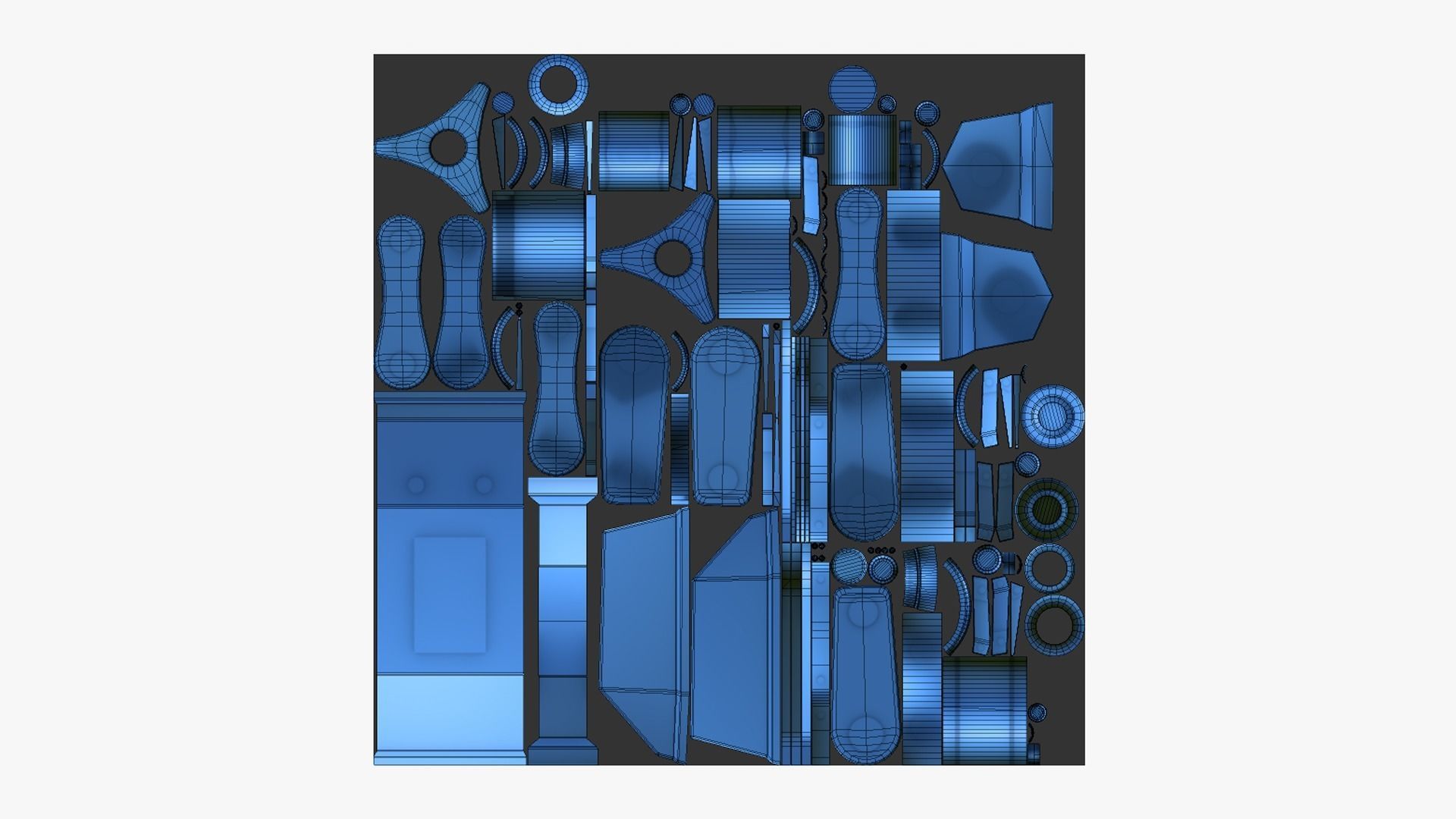 Robotic Hand A01 Dark Steel - Machinery Industrial Design Low-poly 3D model_13