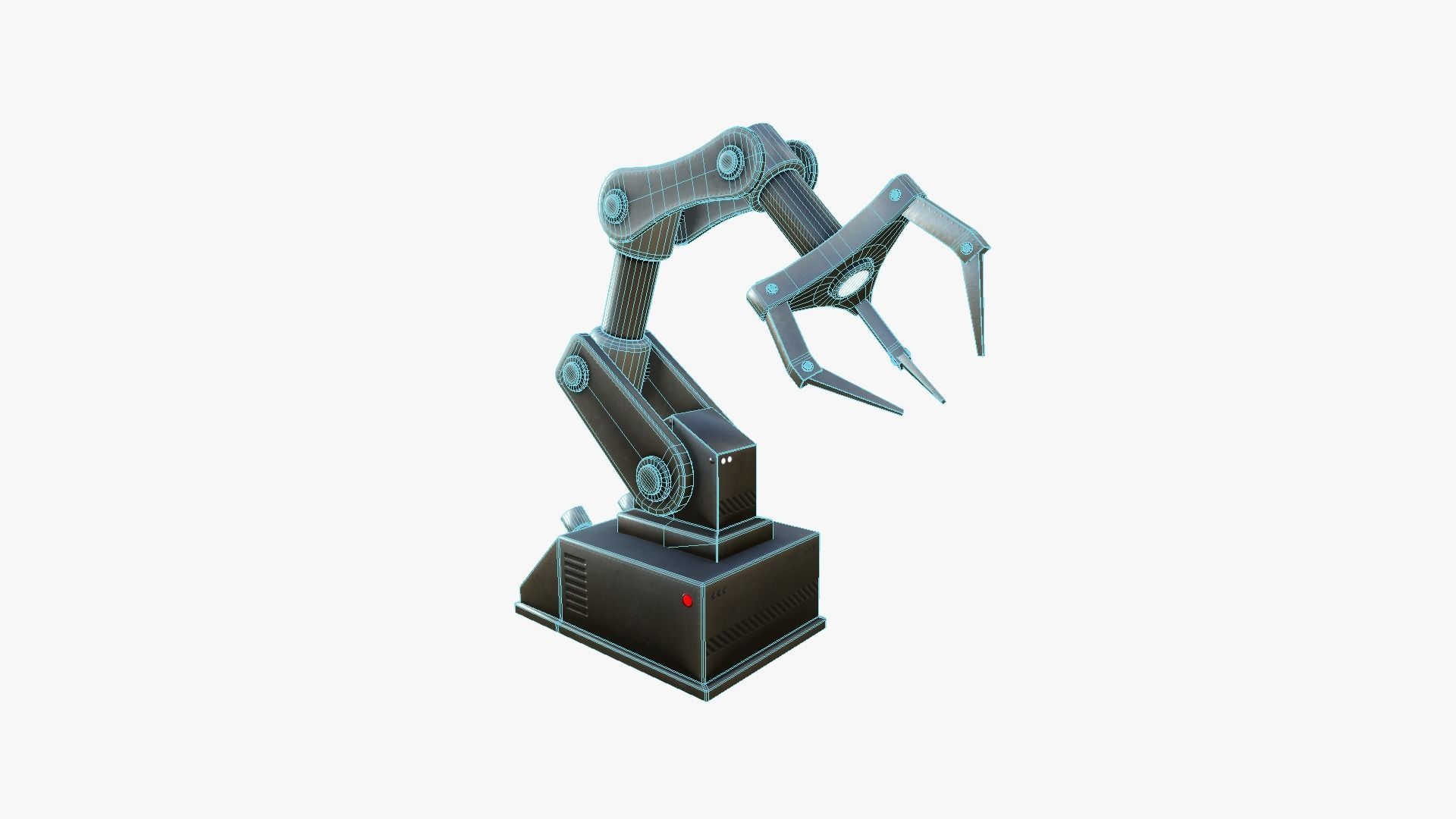 Robotic Hand A01 Dark Steel - Machinery Industrial Design Low-poly 3D model_6