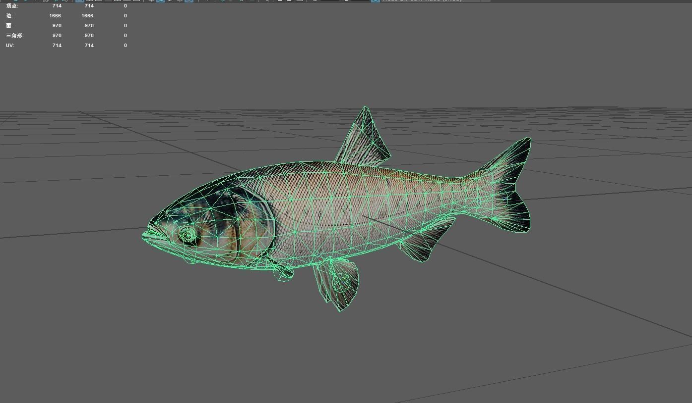 Carpfish Low-poly 3D model_6