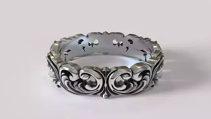 Leaf patterns sheet flower Ring  2