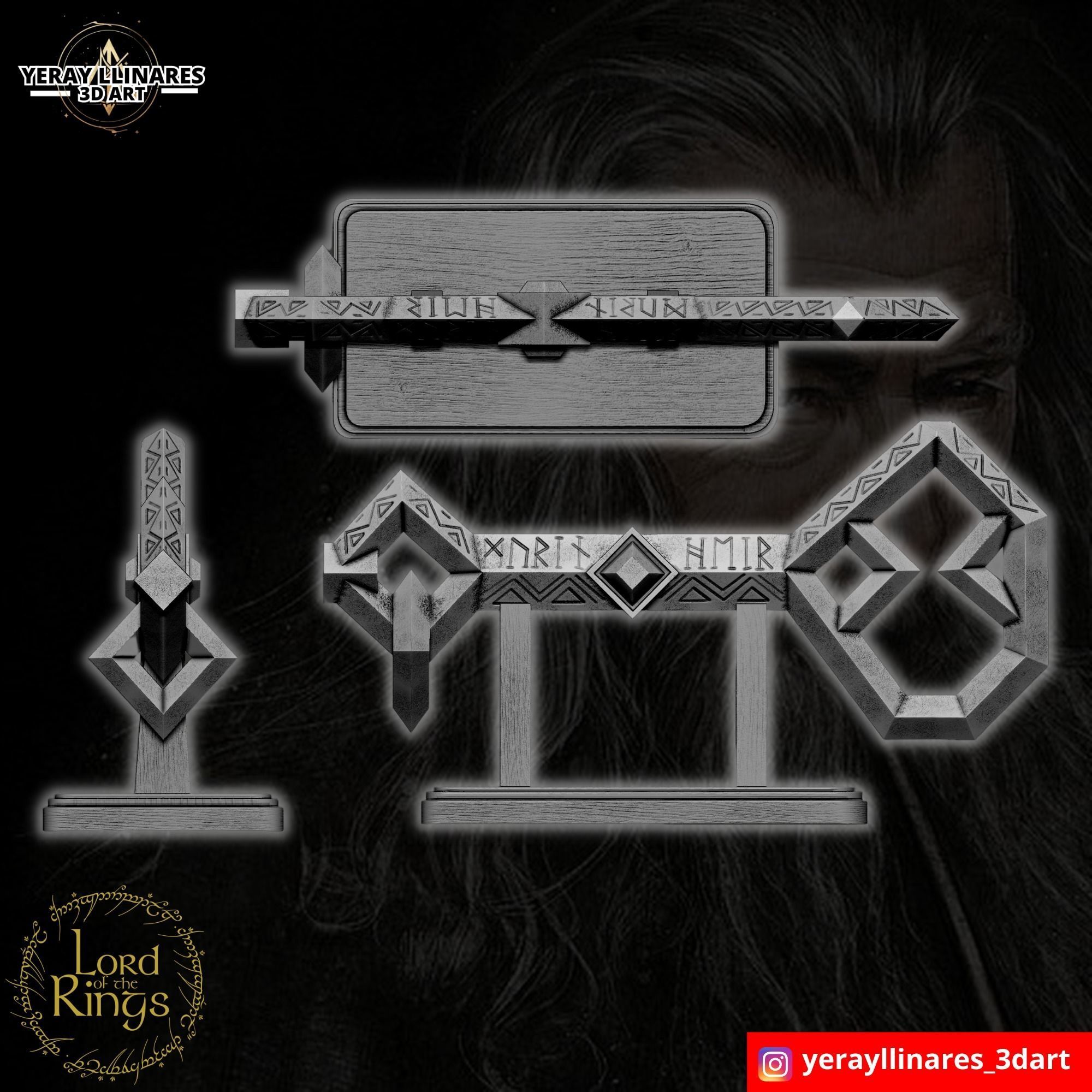 Erebor Key The Lord of The Rings 3D print model_5