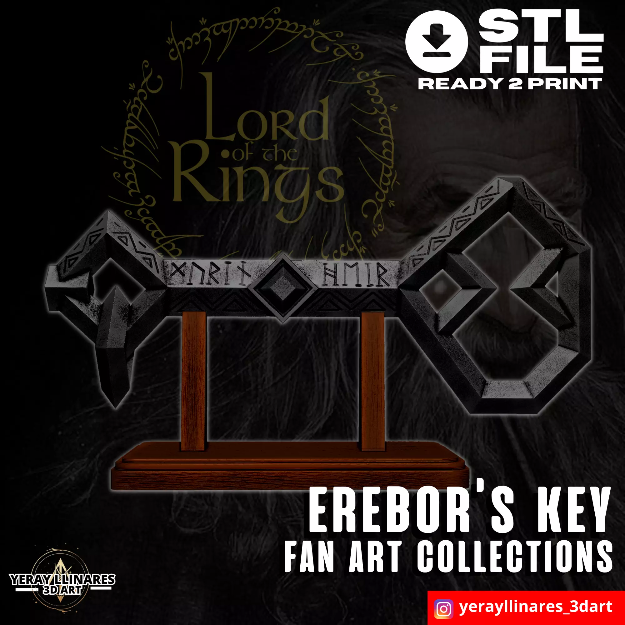 Erebor Key The Lord of The Rings 3D print model_0