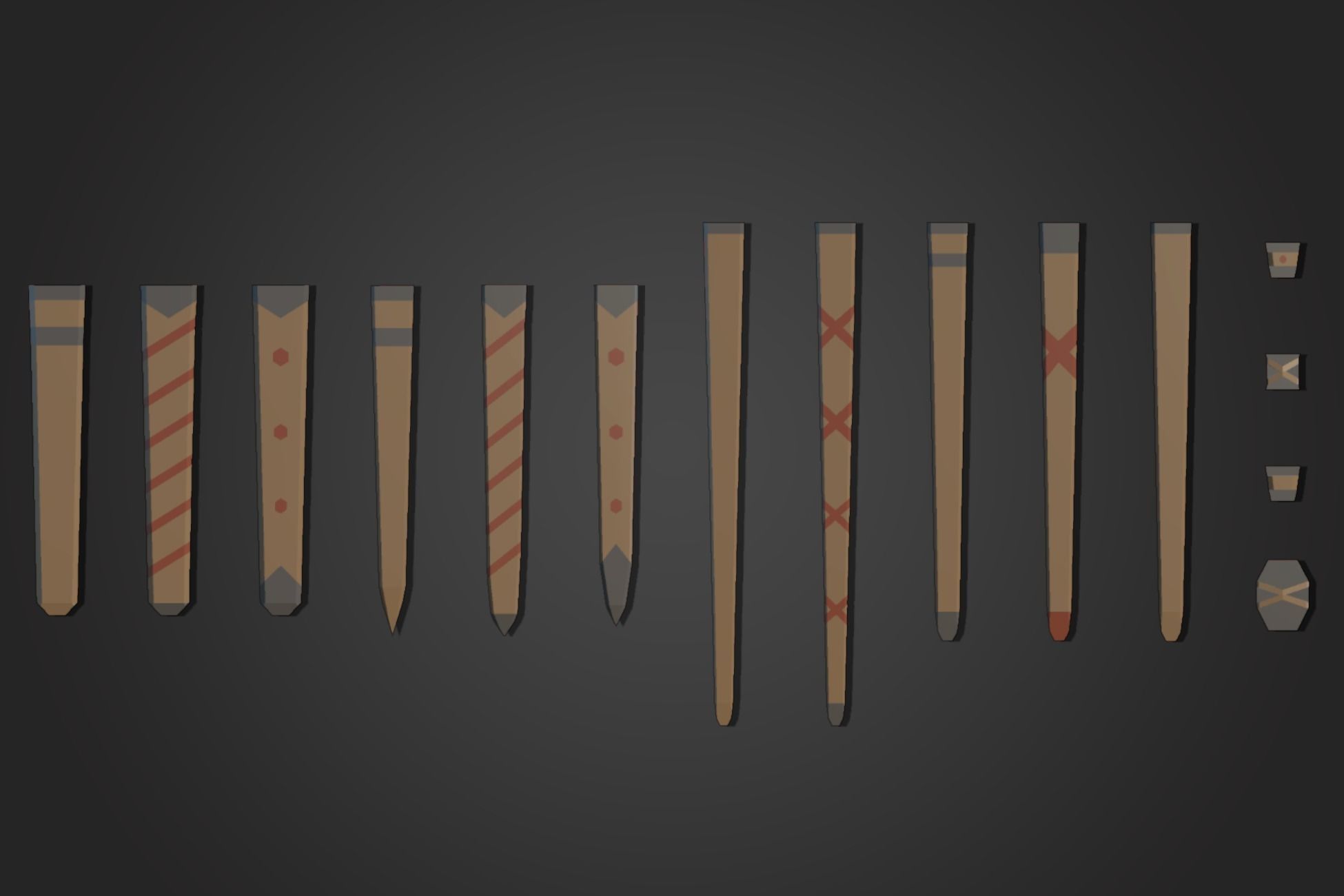 Low Poly Sword Pack 2 Low-poly 3D model_5