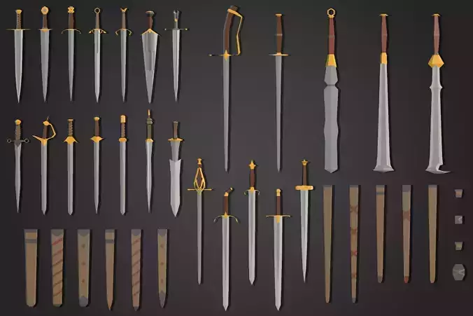 Low Poly Sword Pack 2