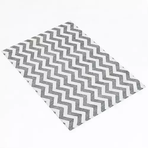Restoration Hardware Pointe Flatweave Rug- Ivory Charcoal 3D model