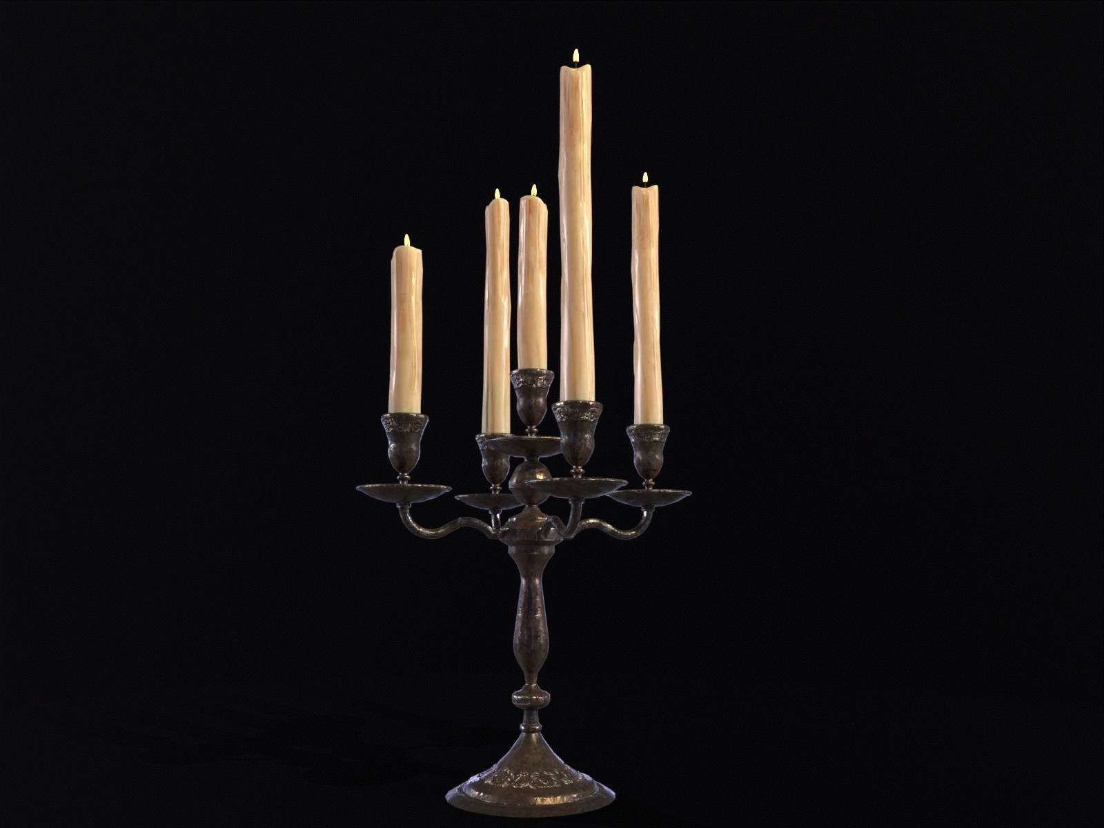 Iron Cased Candelabra Set Low-poly 3D model_26
