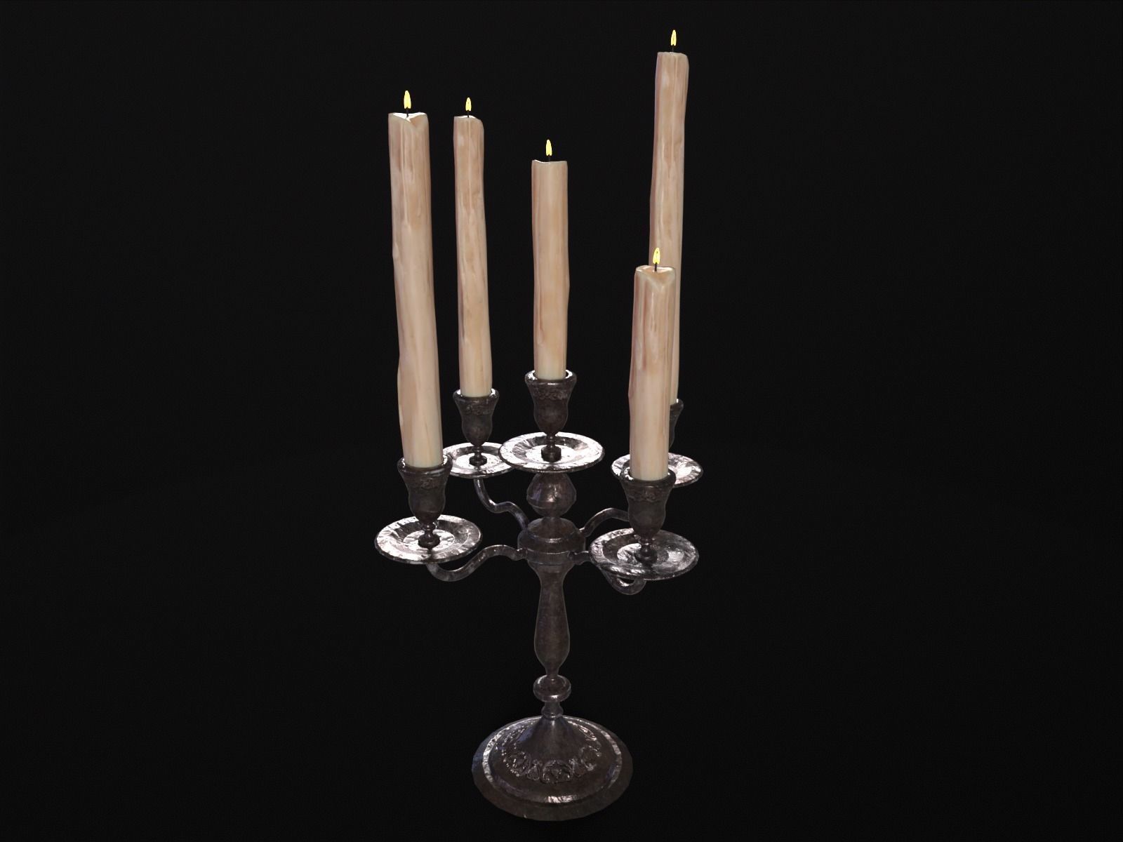 Iron Cased Candelabra Set Low-poly 3D model_18