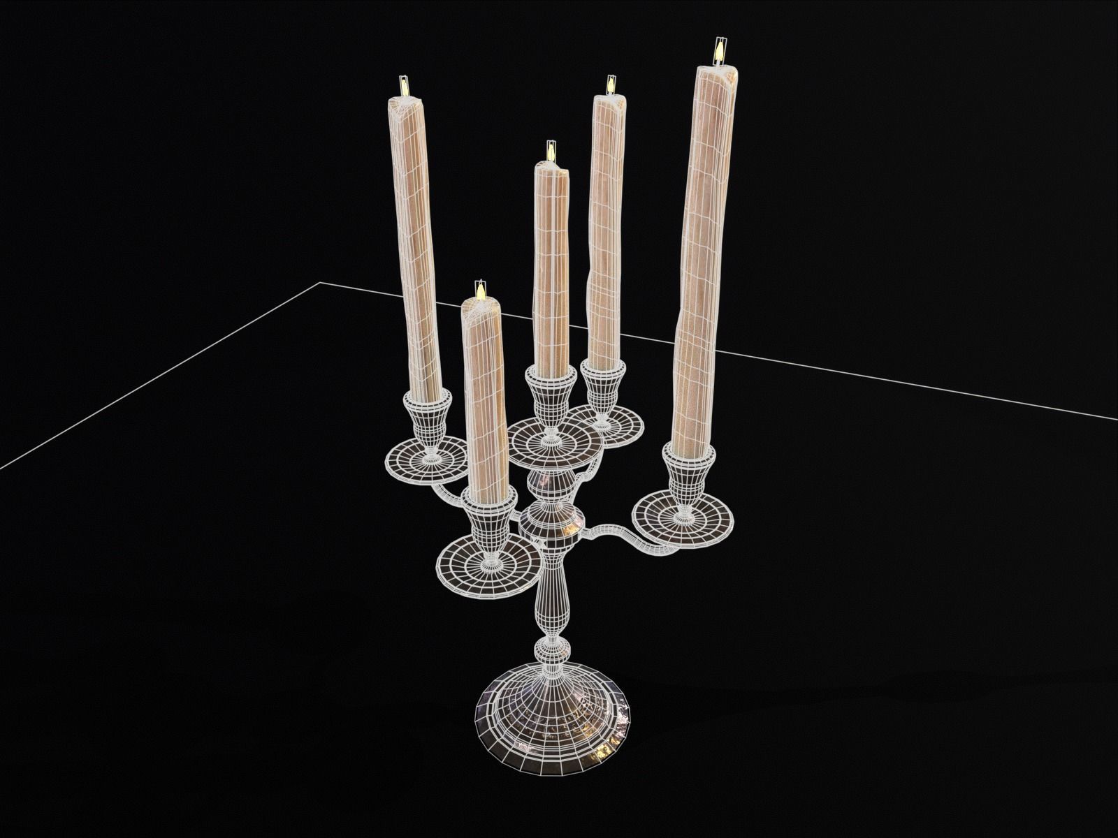 Iron Cased Candelabra Set Low-poly 3D model_24