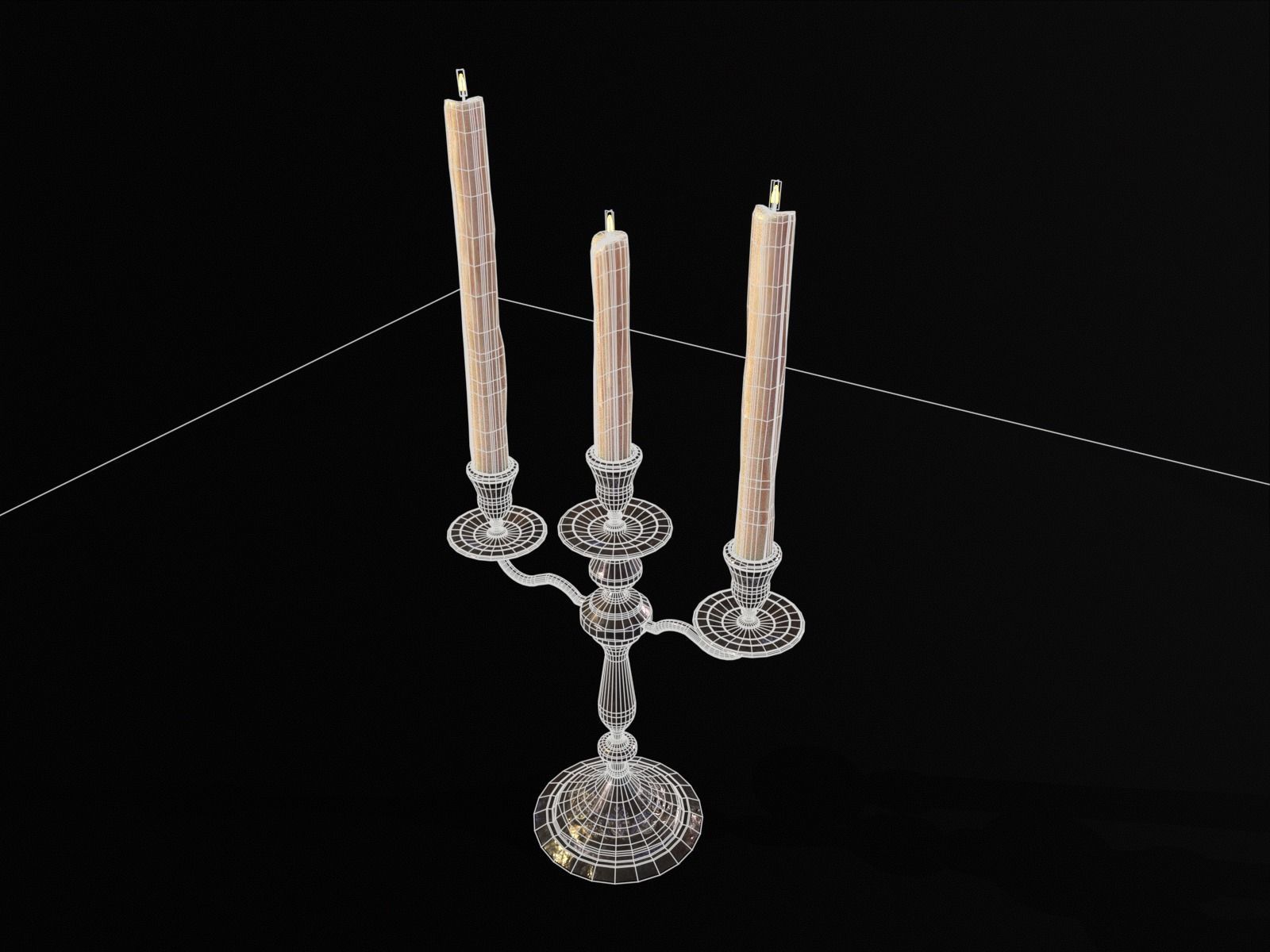 Iron Cased Candelabra Set Low-poly 3D model_13