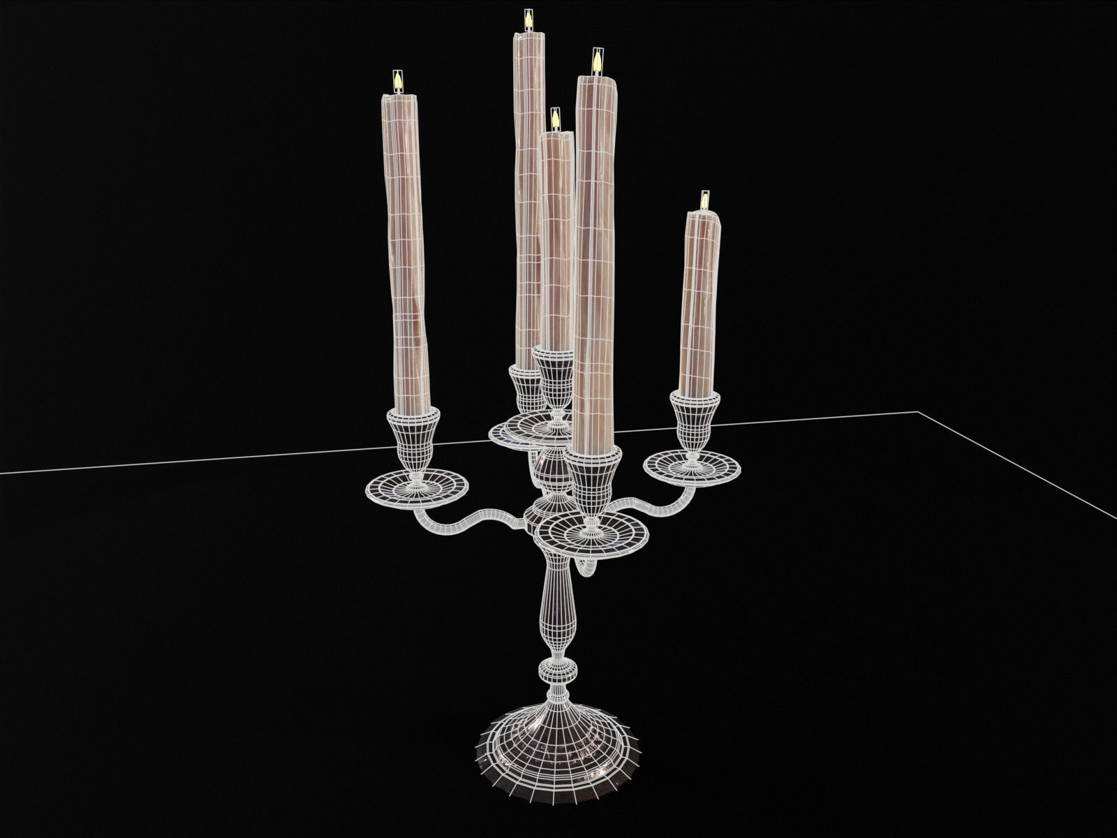 Iron Cased Candelabra Set Low-poly 3D model_12