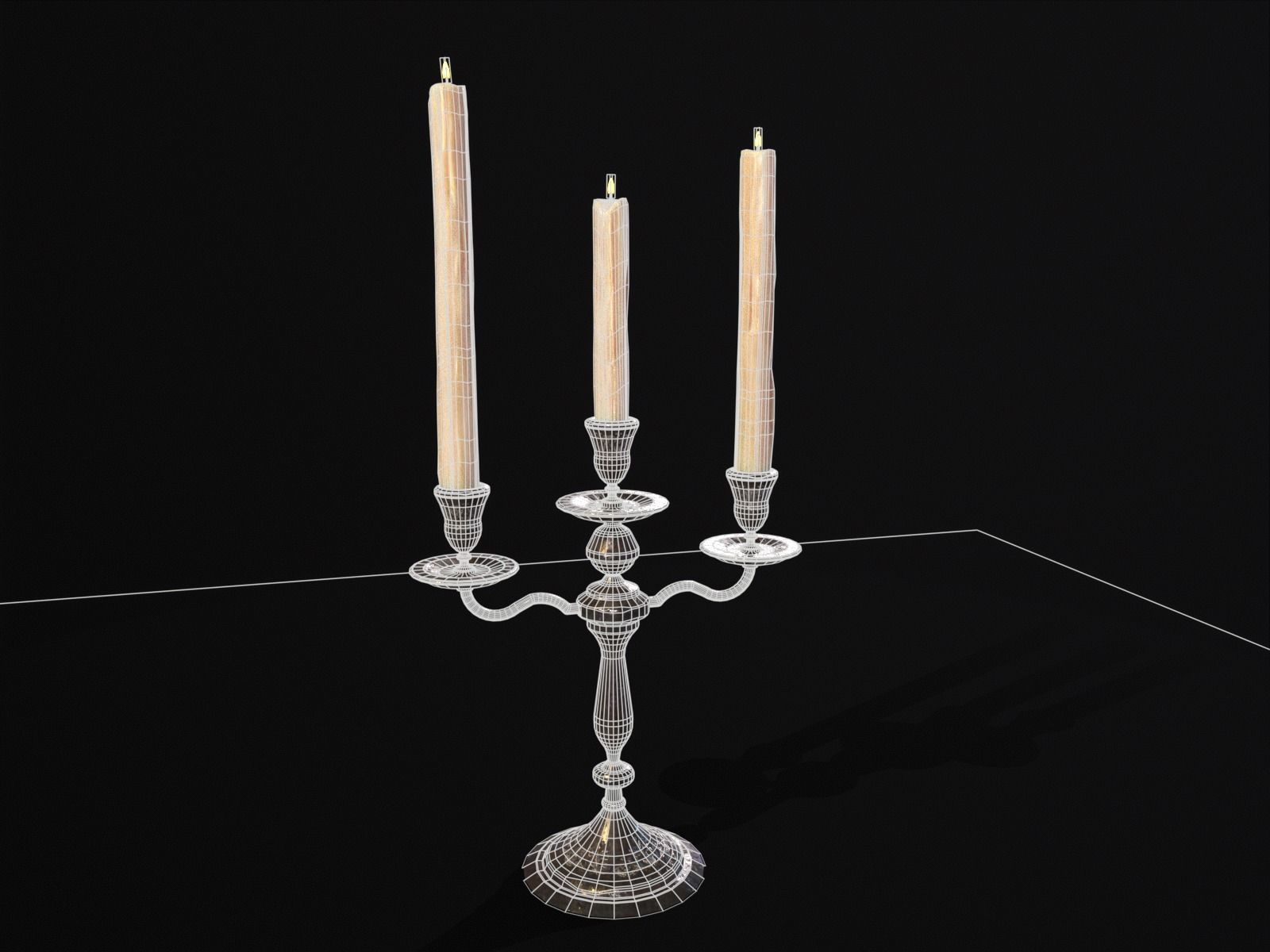 Iron Cased Candelabra Set Low-poly 3D model_5