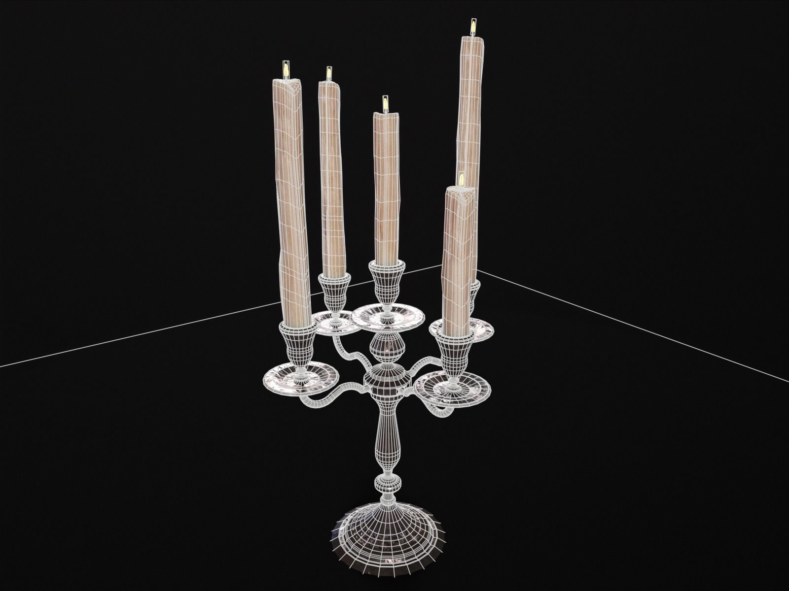 Iron Cased Candelabra Set Low-poly 3D model_20