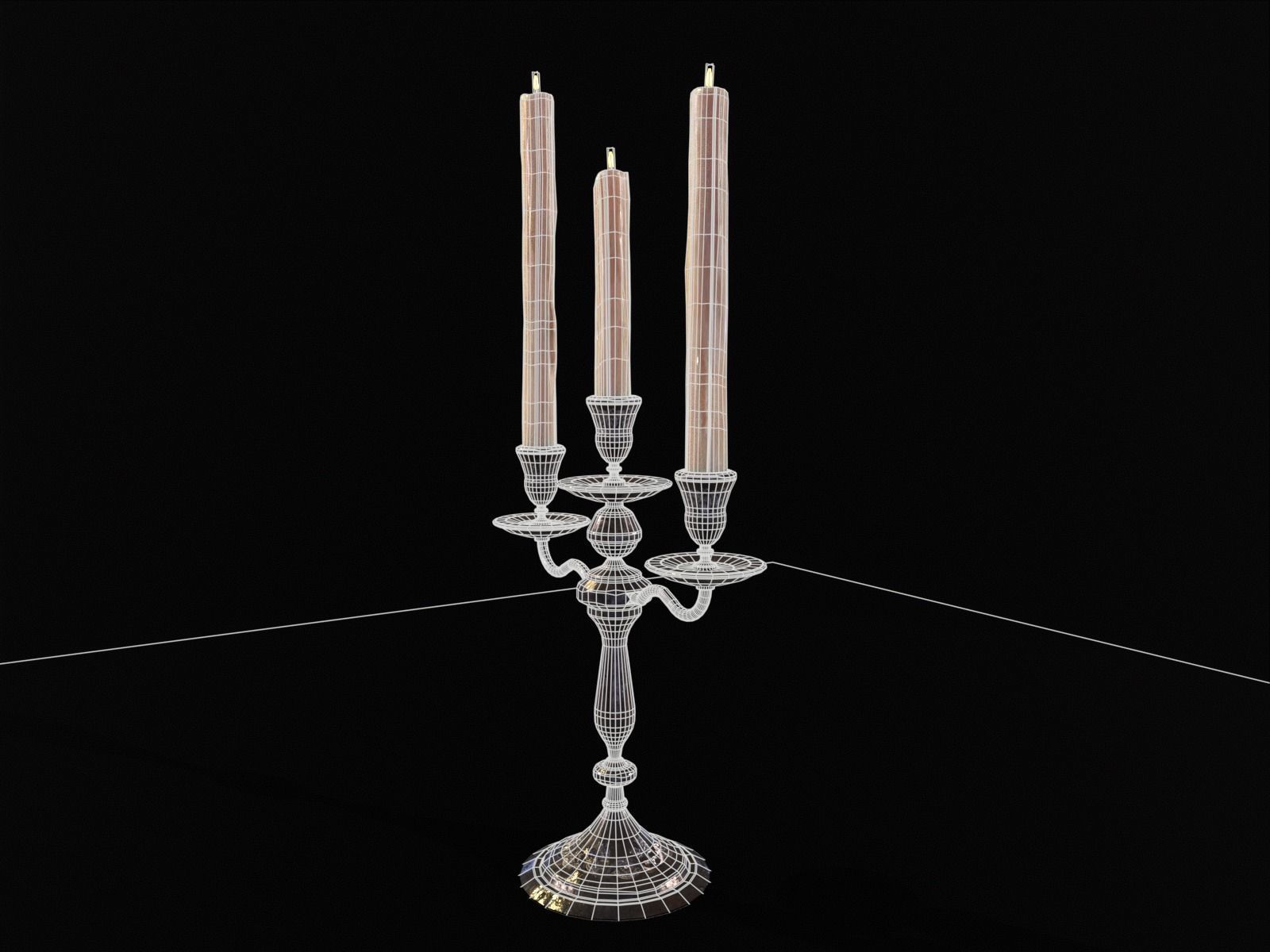 Iron Cased Candelabra Set Low-poly 3D model_17