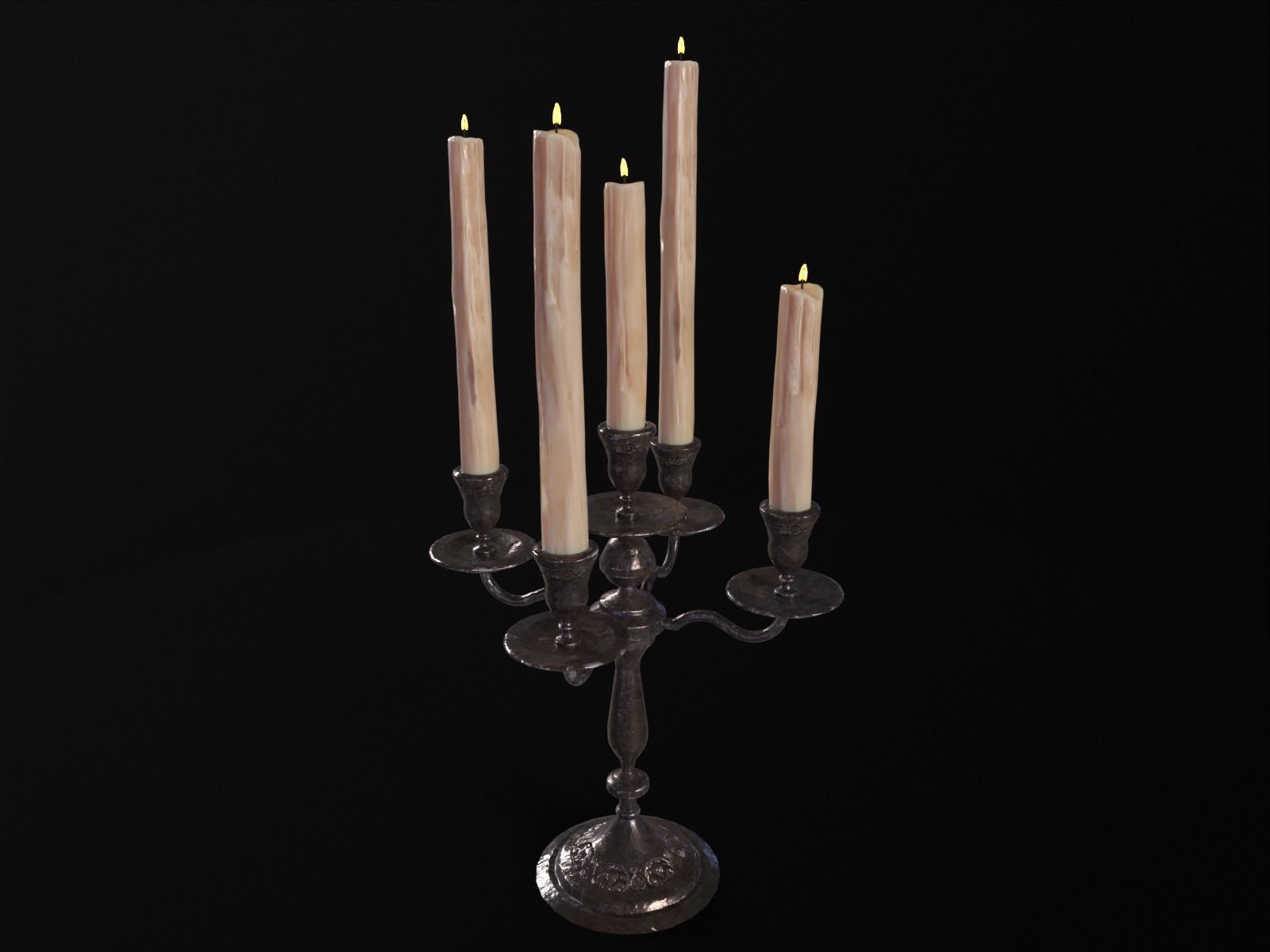 Iron Cased Candelabra Set Low-poly 3D model_14
