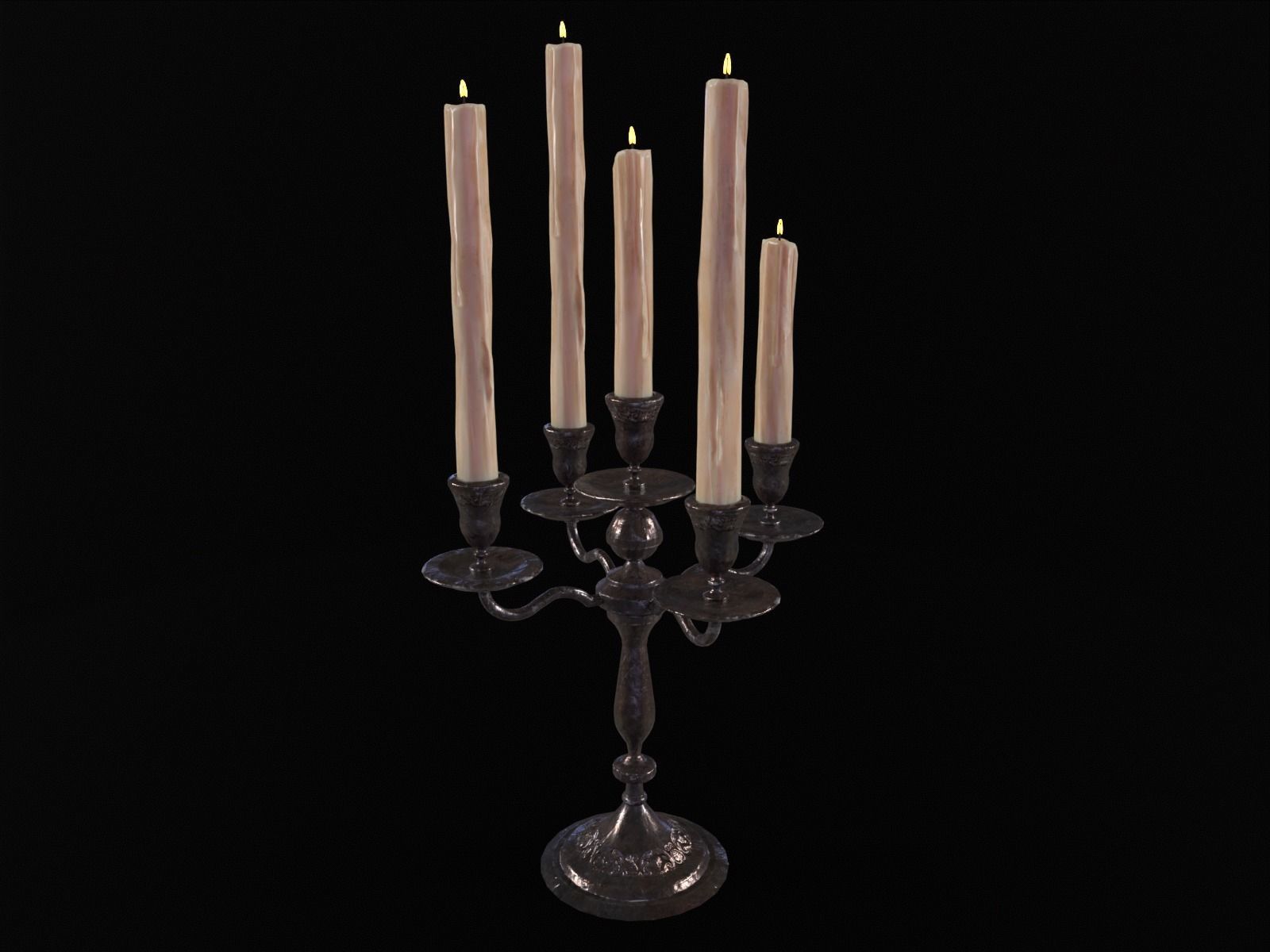 Iron Cased Candelabra Set Low-poly 3D model_6