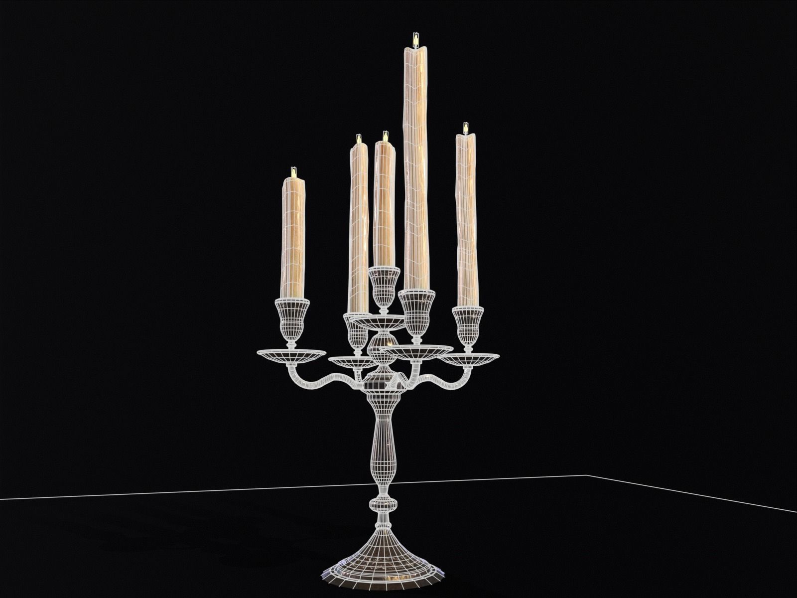 Iron Cased Candelabra Set Low-poly 3D model_27