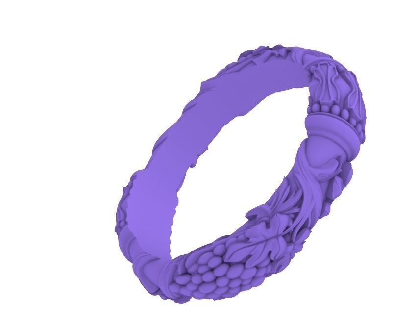 Leaf  Vine Patterns Sheet flower Ring 3D print model_23