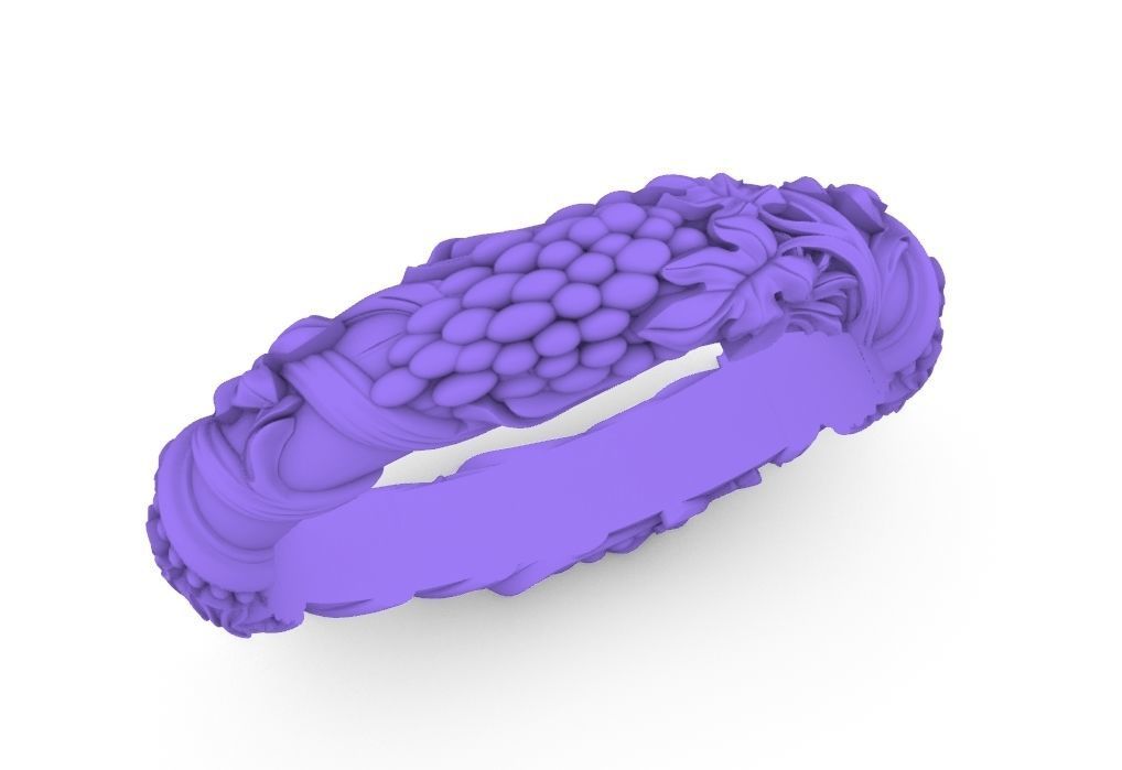 Leaf  Vine Patterns Sheet flower Ring 3D print model_9