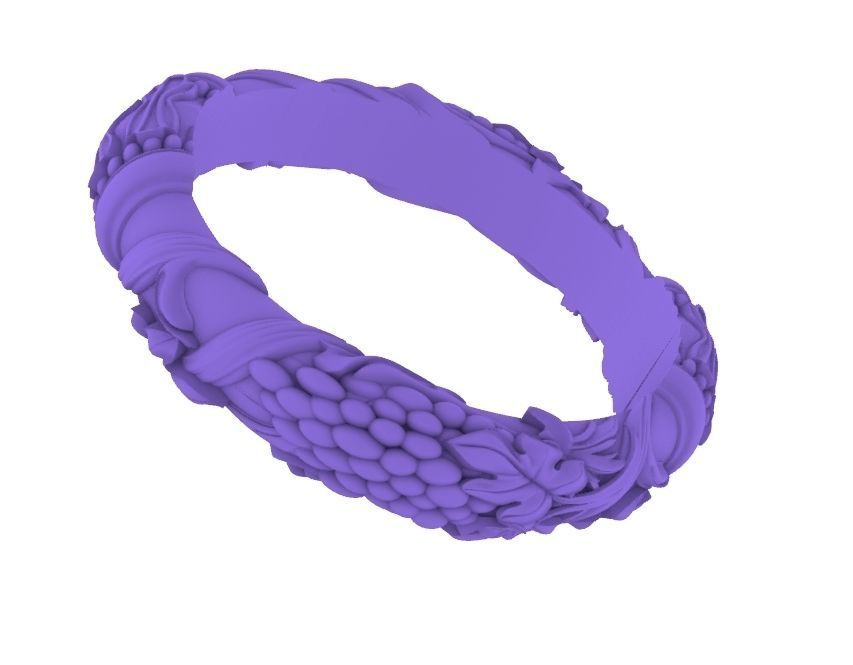 Leaf  Vine Patterns Sheet flower Ring 3D print model_15