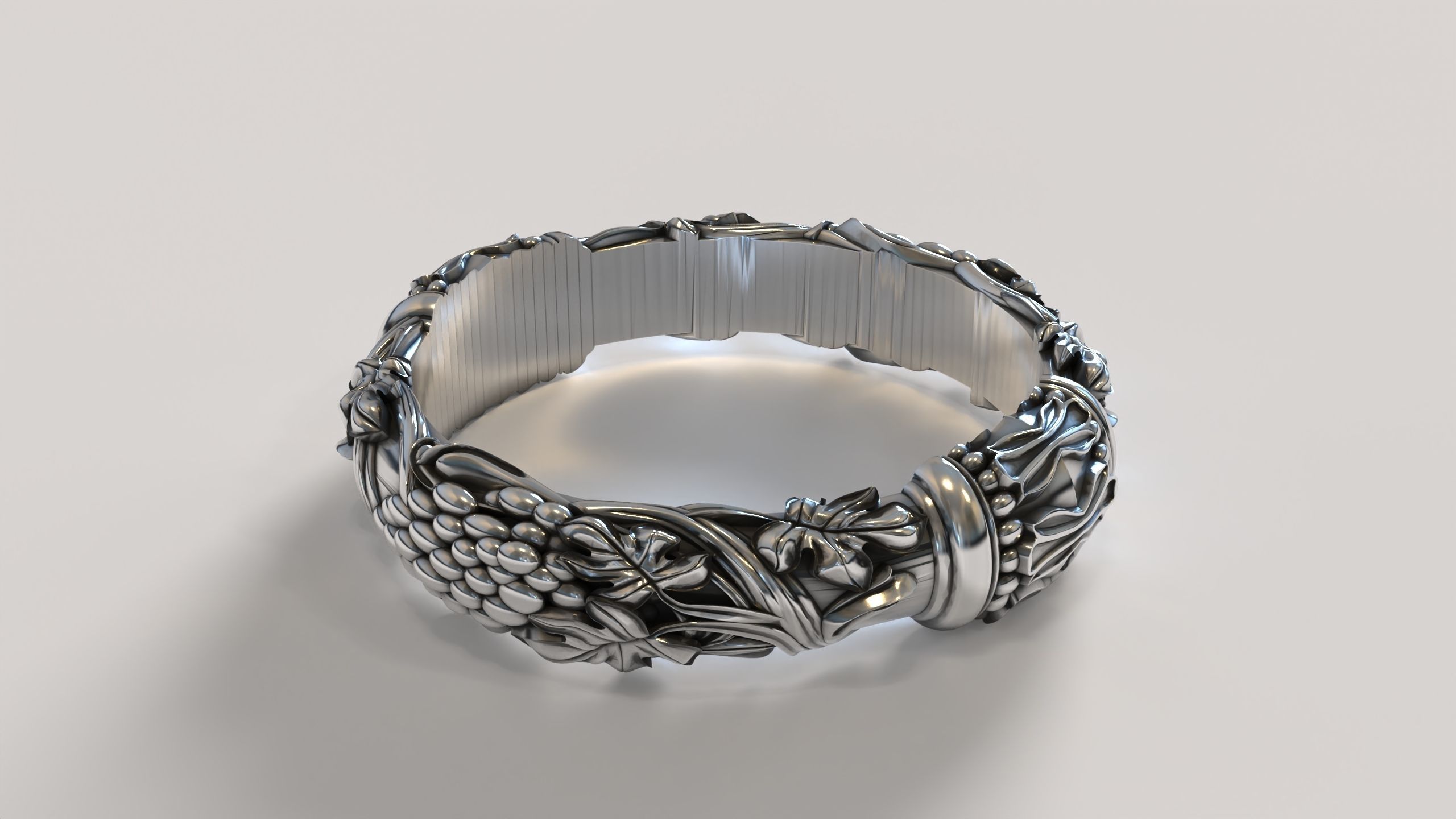 Leaf  Vine Patterns Sheet flower Ring 3D print model_20