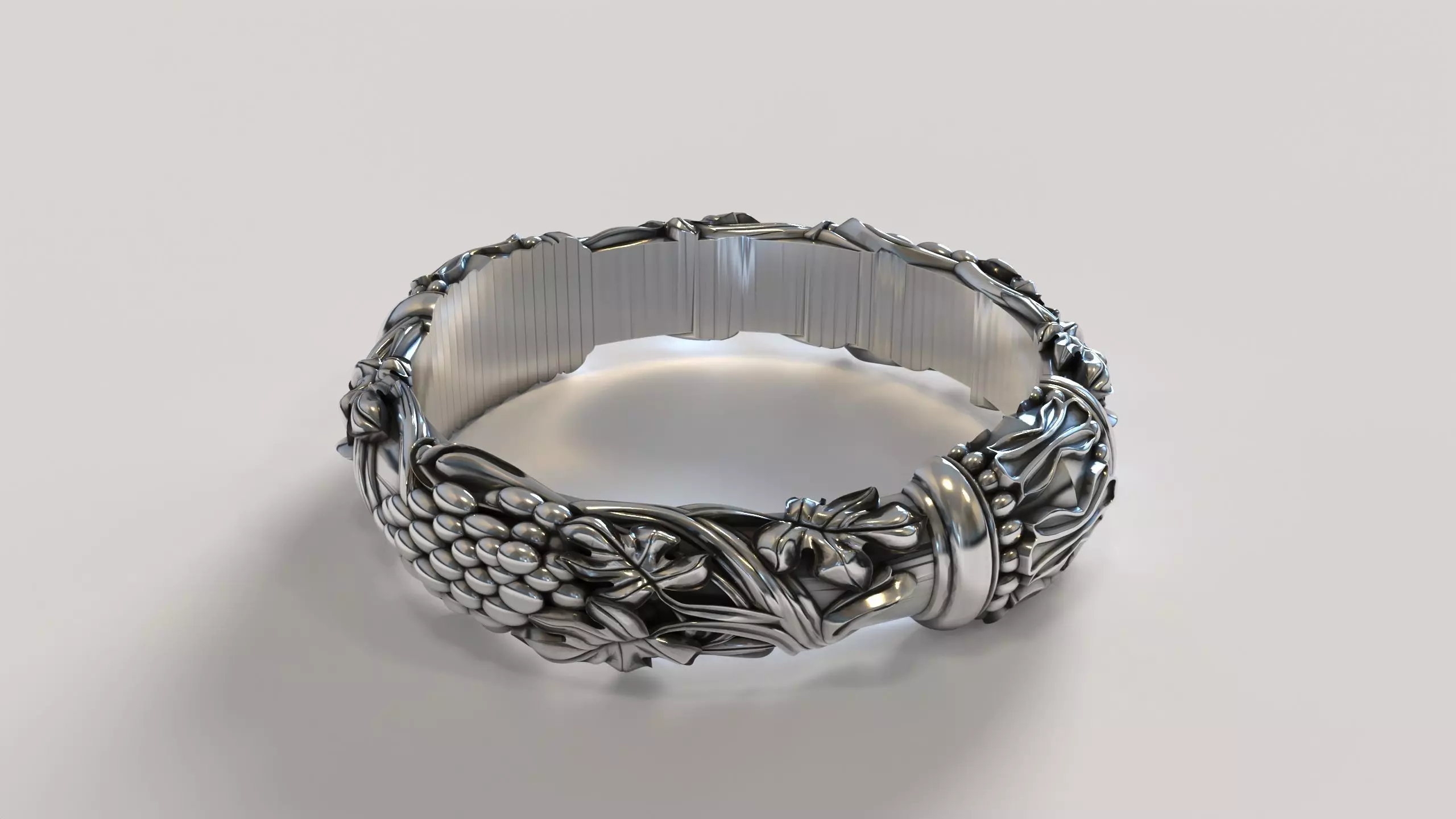 Leaf  Vine Patterns Sheet flower Ring 3D print model_0