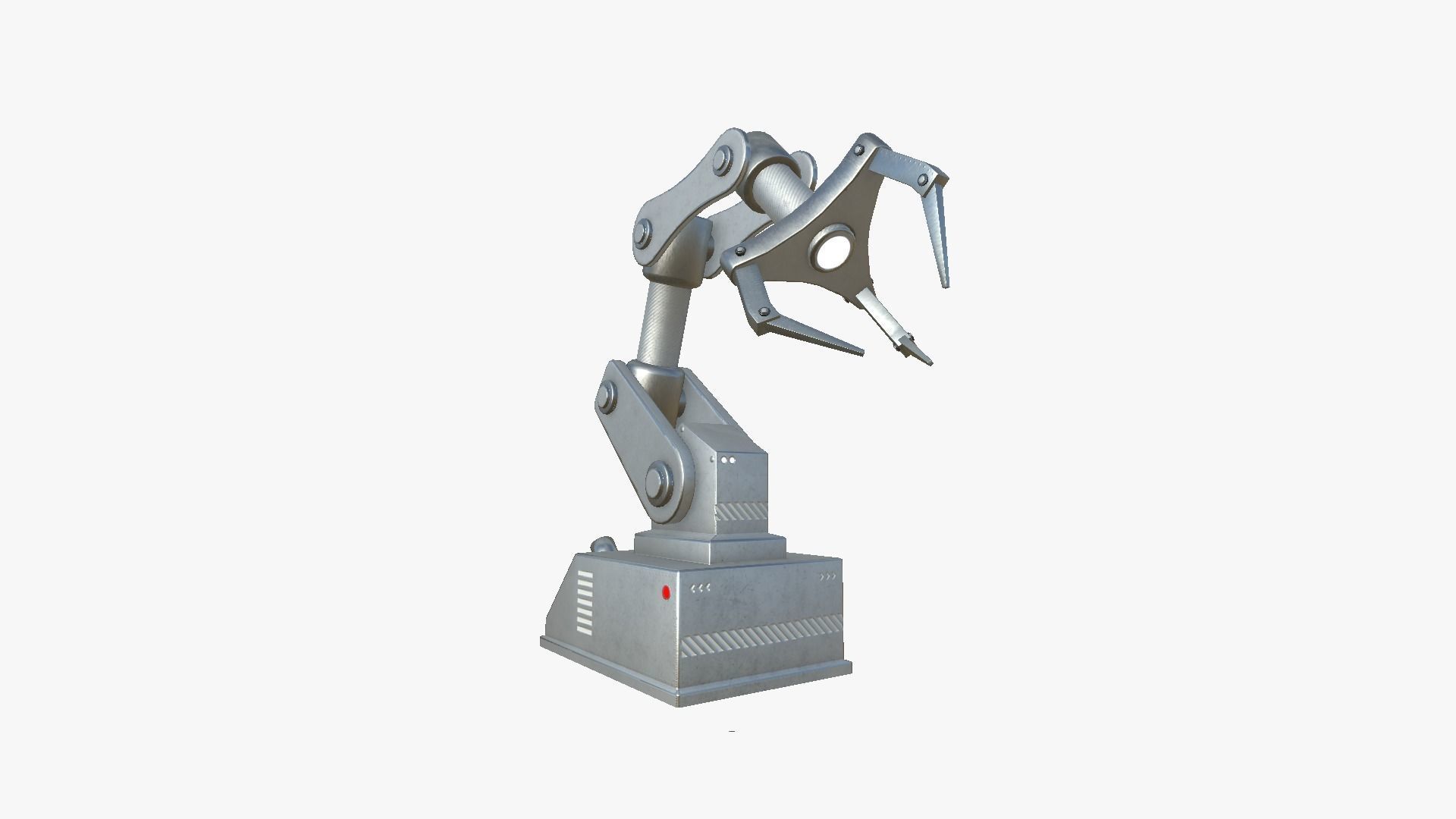 Robotic Hand A02 Bright Steel - Machinery Industrial Design Low-poly 3D model_2
