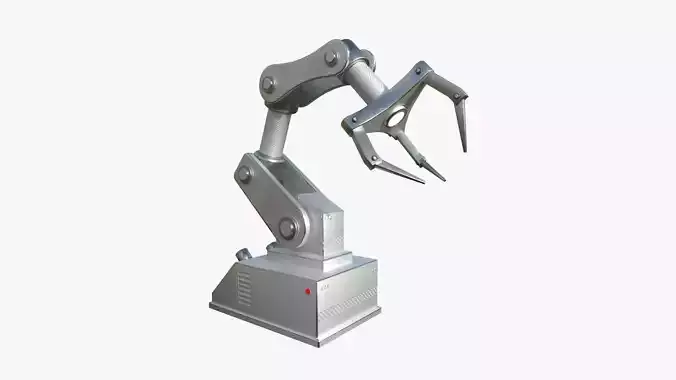 Robotic Hand A02 Bright Steel - Machinery Industrial Design Low-poly 3D model