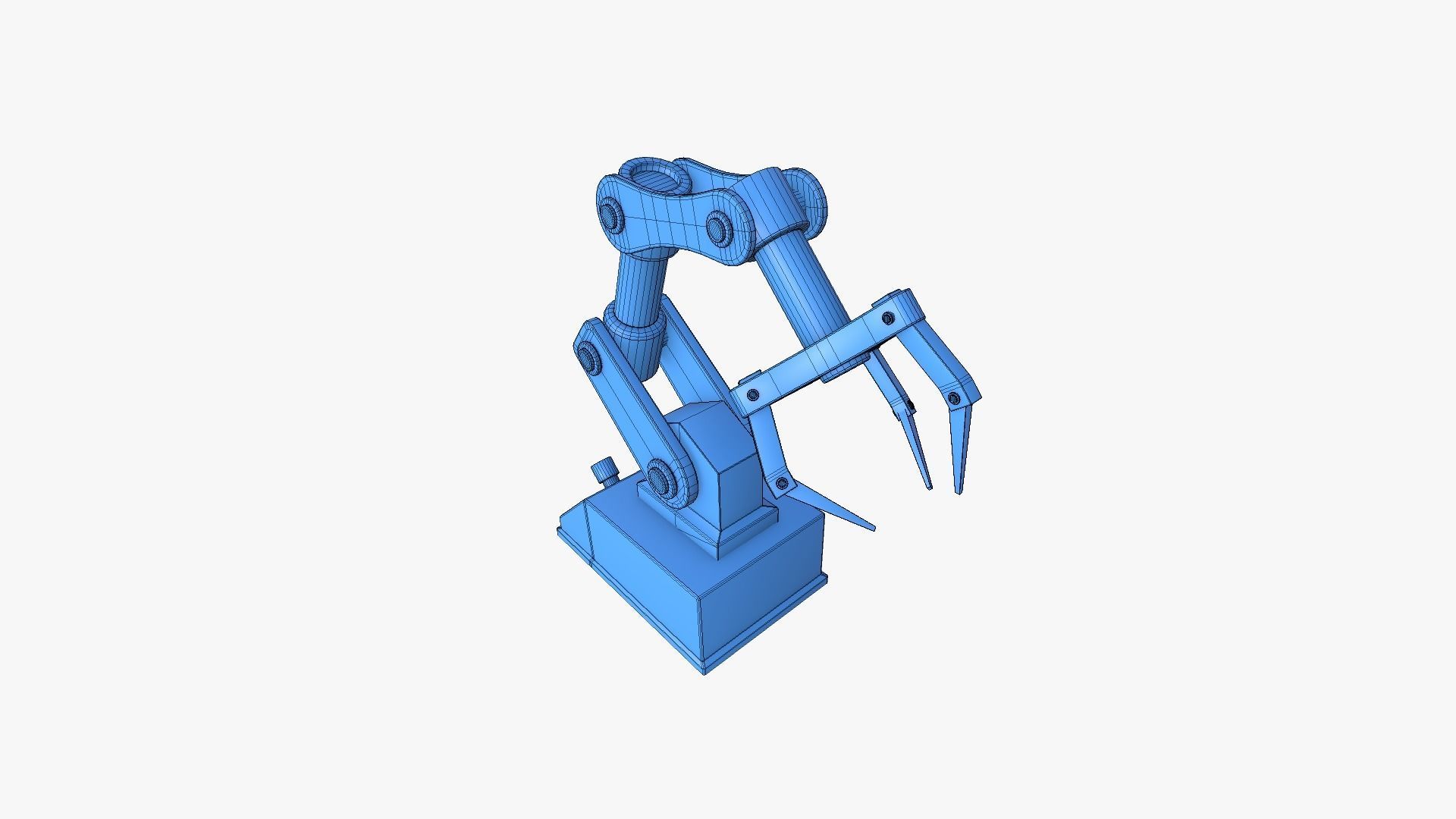 Robotic Hand A02 Bright Steel - Machinery Industrial Design Low-poly 3D model_20